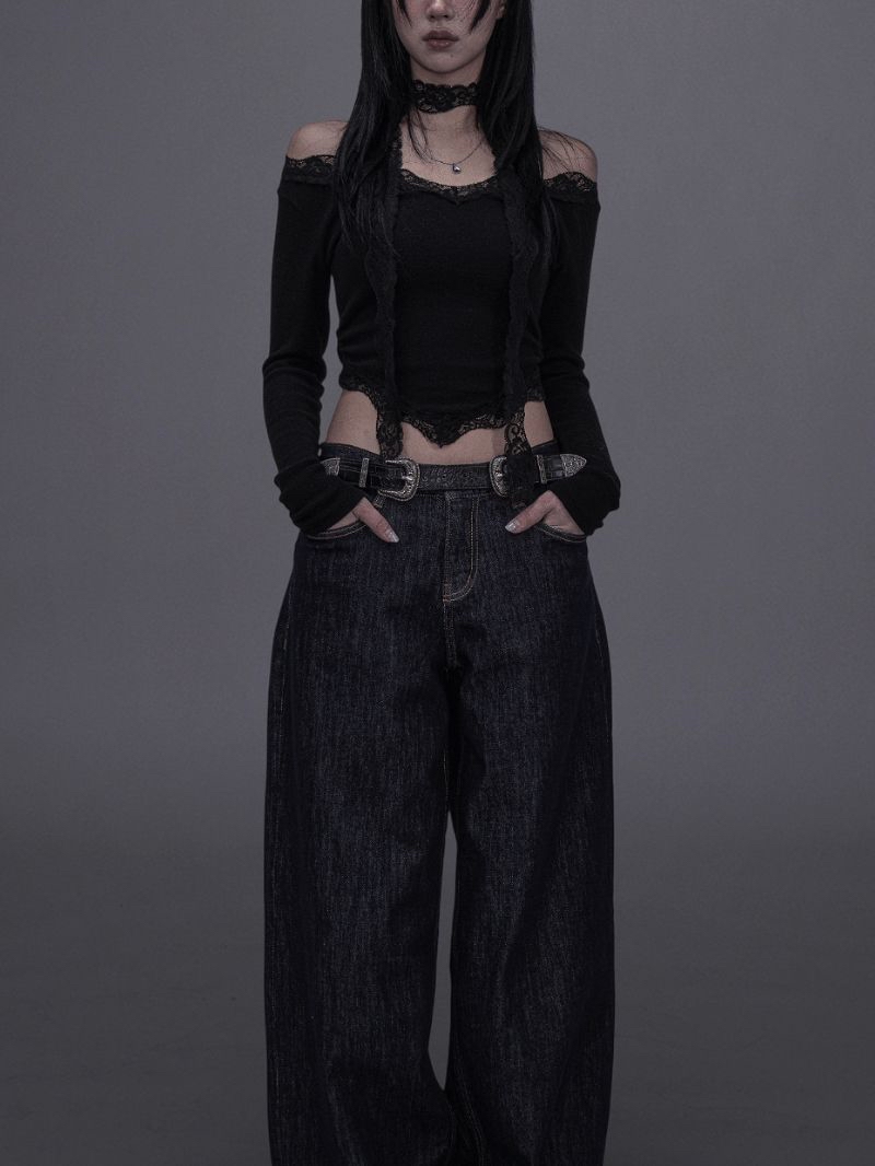 No-Fade Wide-Leg Jeans