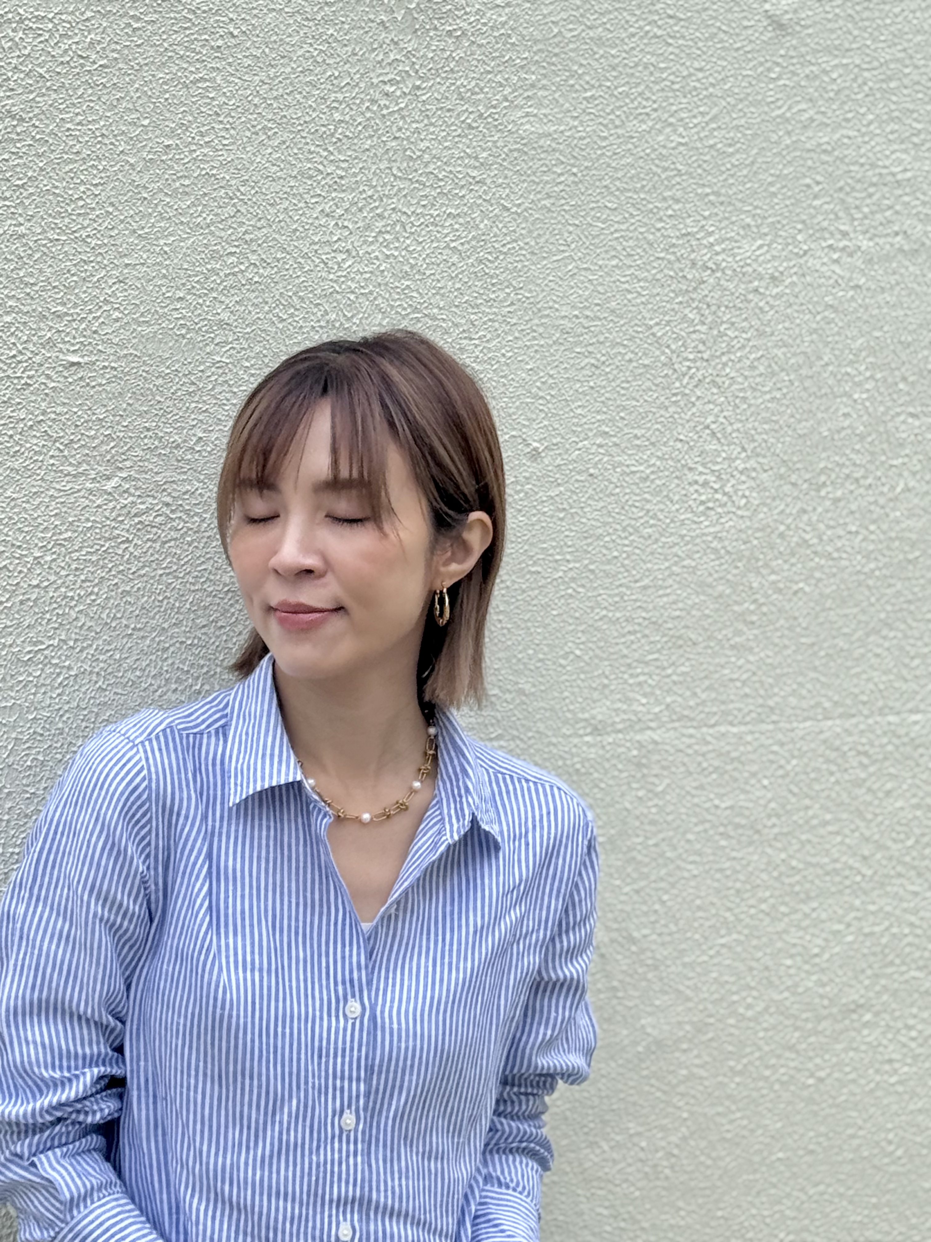 Gold pearl stainless necklace