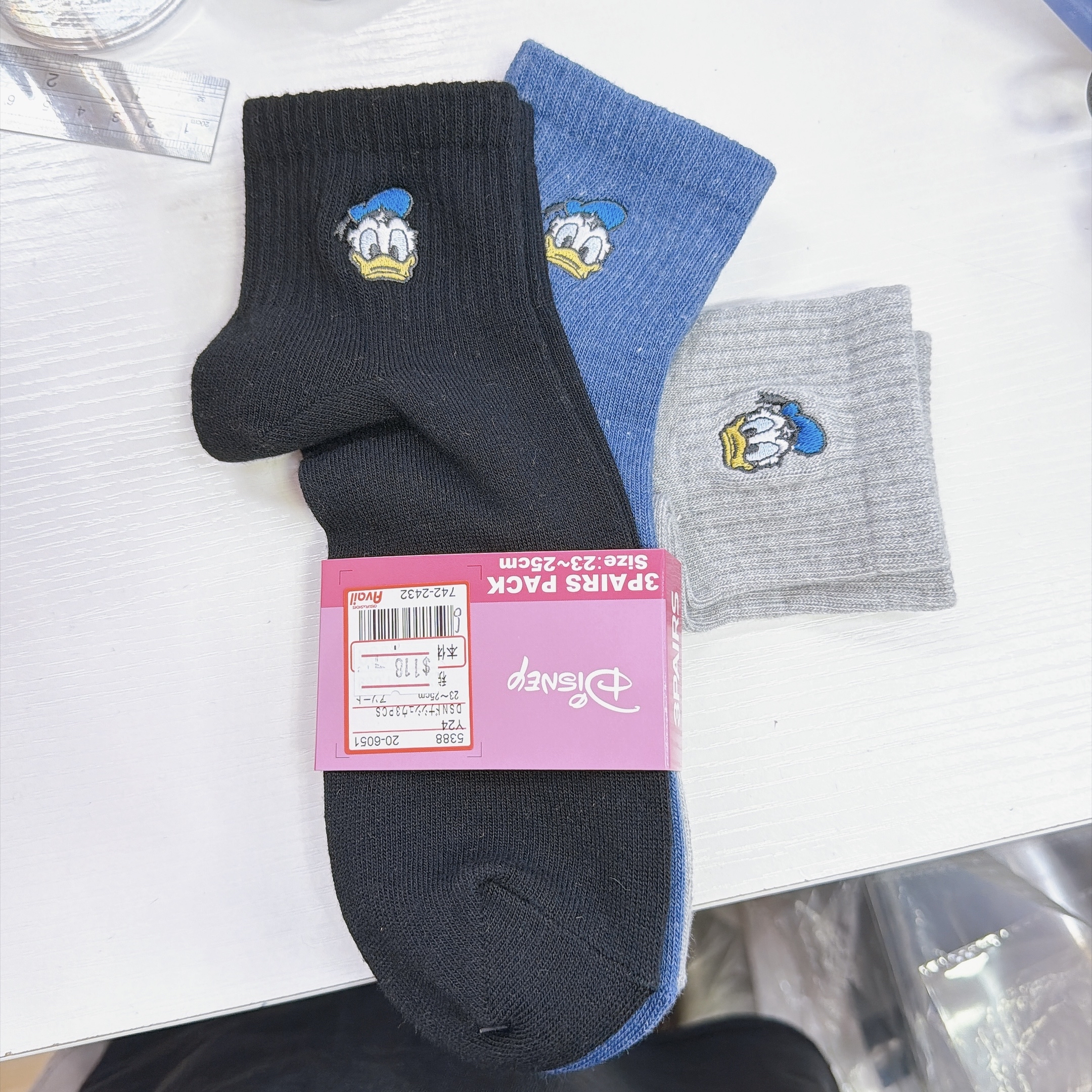 日本直送Sanrio 唐老鴨 23-25cm 短襪/長襪