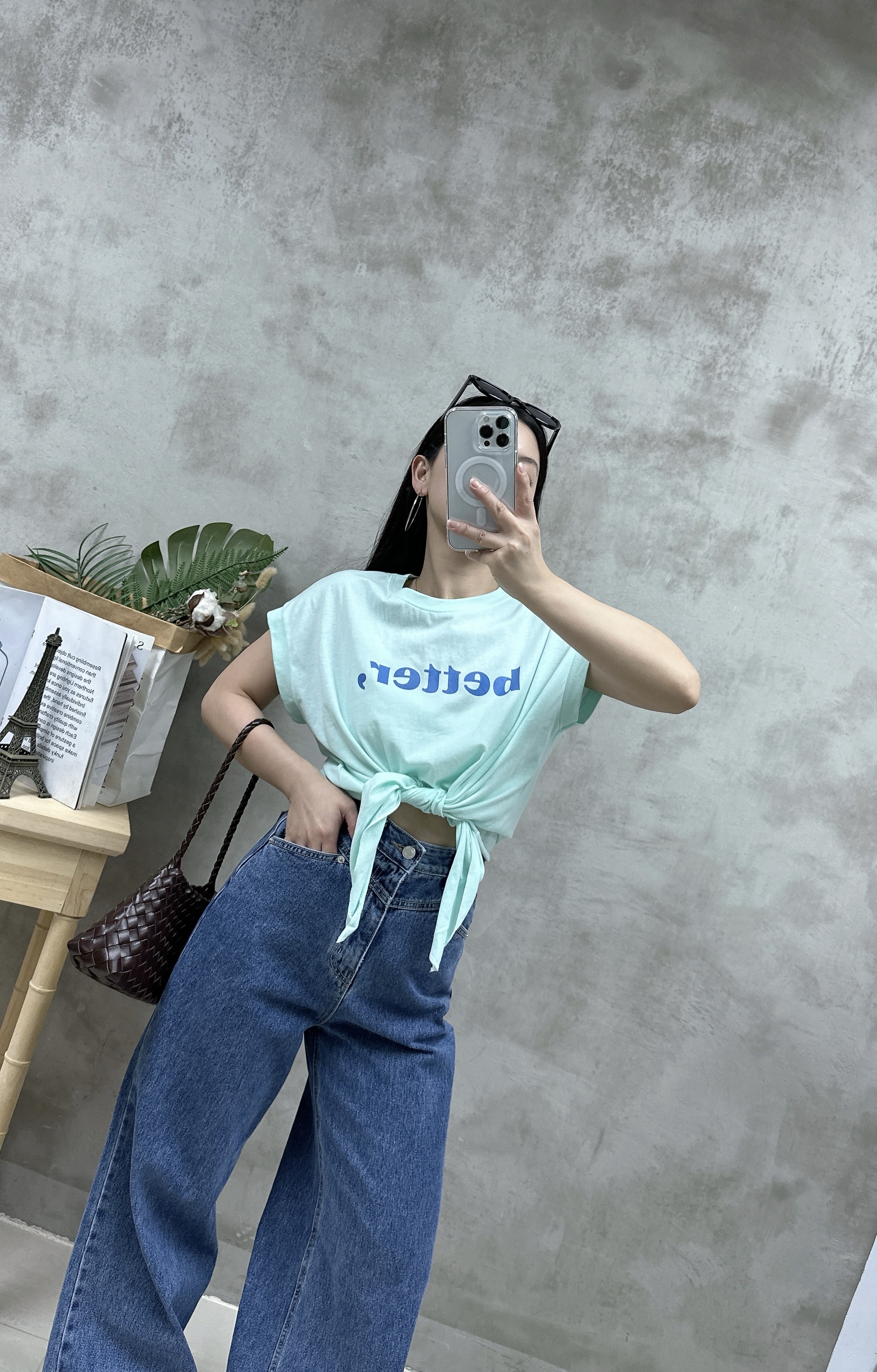 U09 拼色打結Top