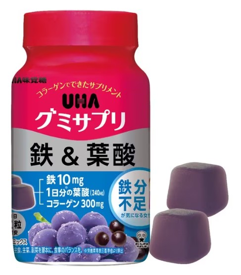  (網站產品) 日本直送 UHA 味覺糖 (UHA味覚糖) 軟糖補充劑 鐵＆葉酸 (30日份)