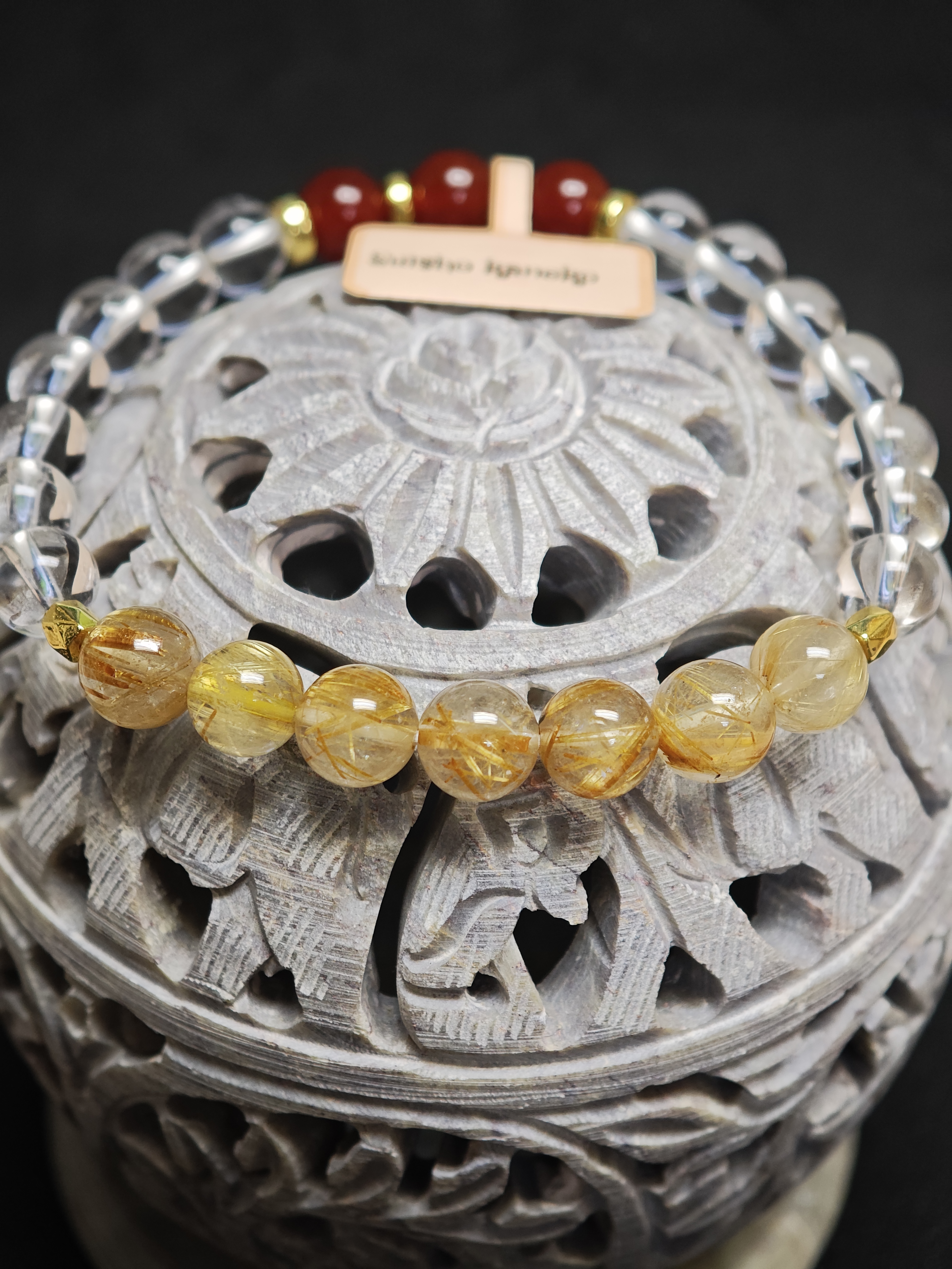 ✨新品DIY水晶手串✨✨🩸紅瑪瑙✨白水晶✨金髮晶✨