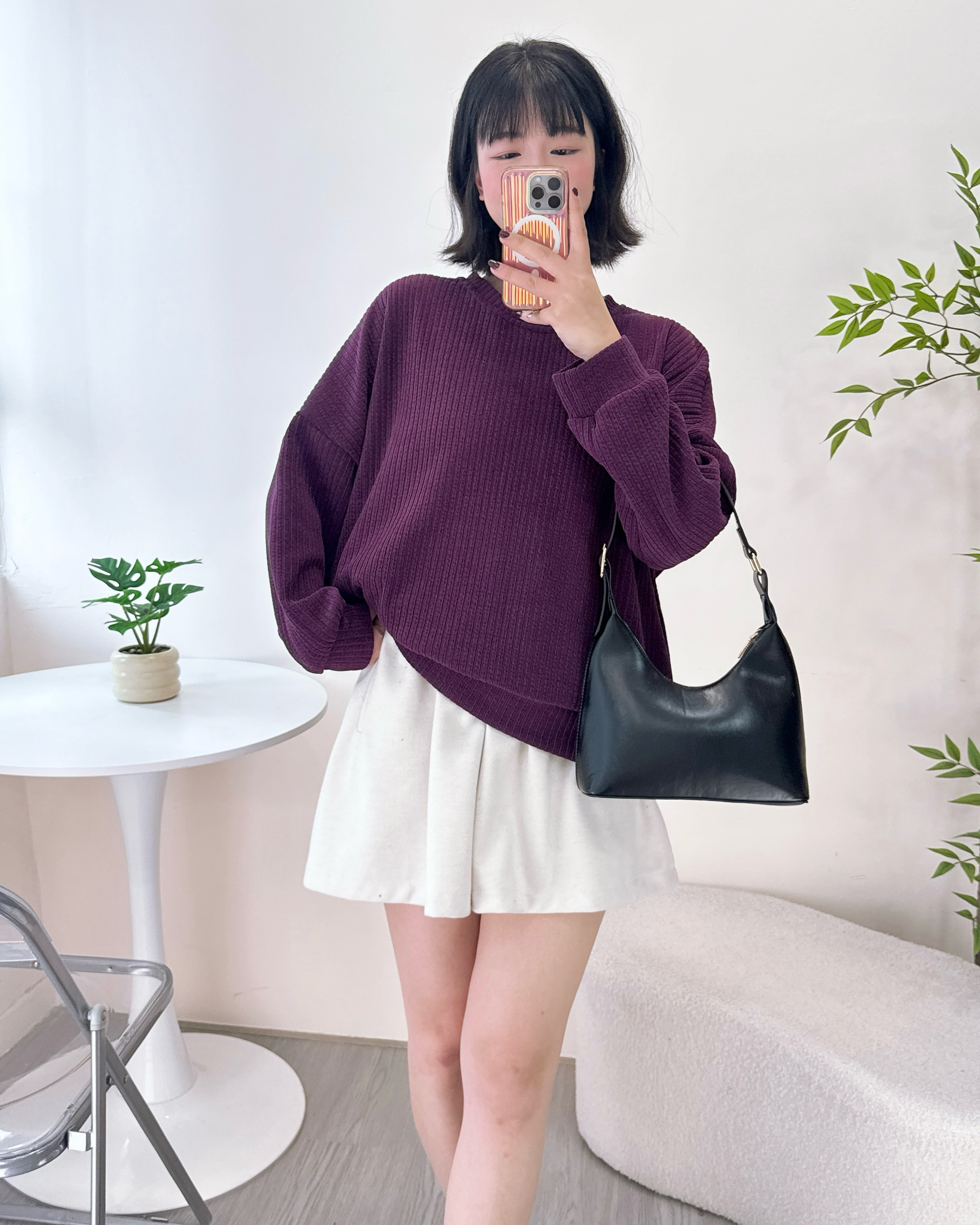 淨色雙袋燈芯絨衛衣 3色