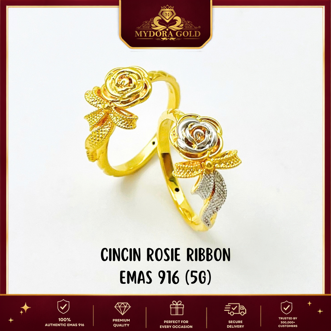 MYDORA Cincin Rosie Ribbon (5G) l EMAS 916/22K
