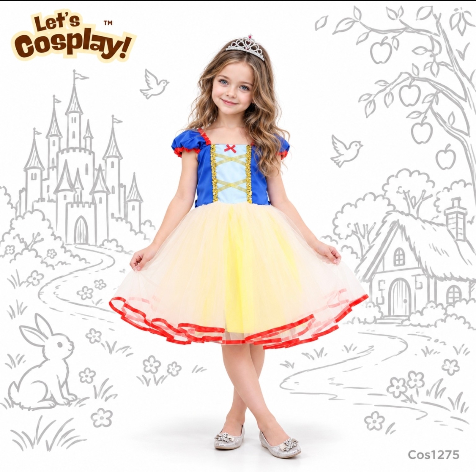 幼兒80碼起 白雪公主主題兒童公主裙 Snow White Princess Costume World Book Day｜COS1275