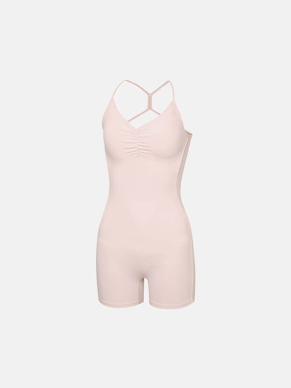 預購_Slim-line Shirred Romper by Grandeline