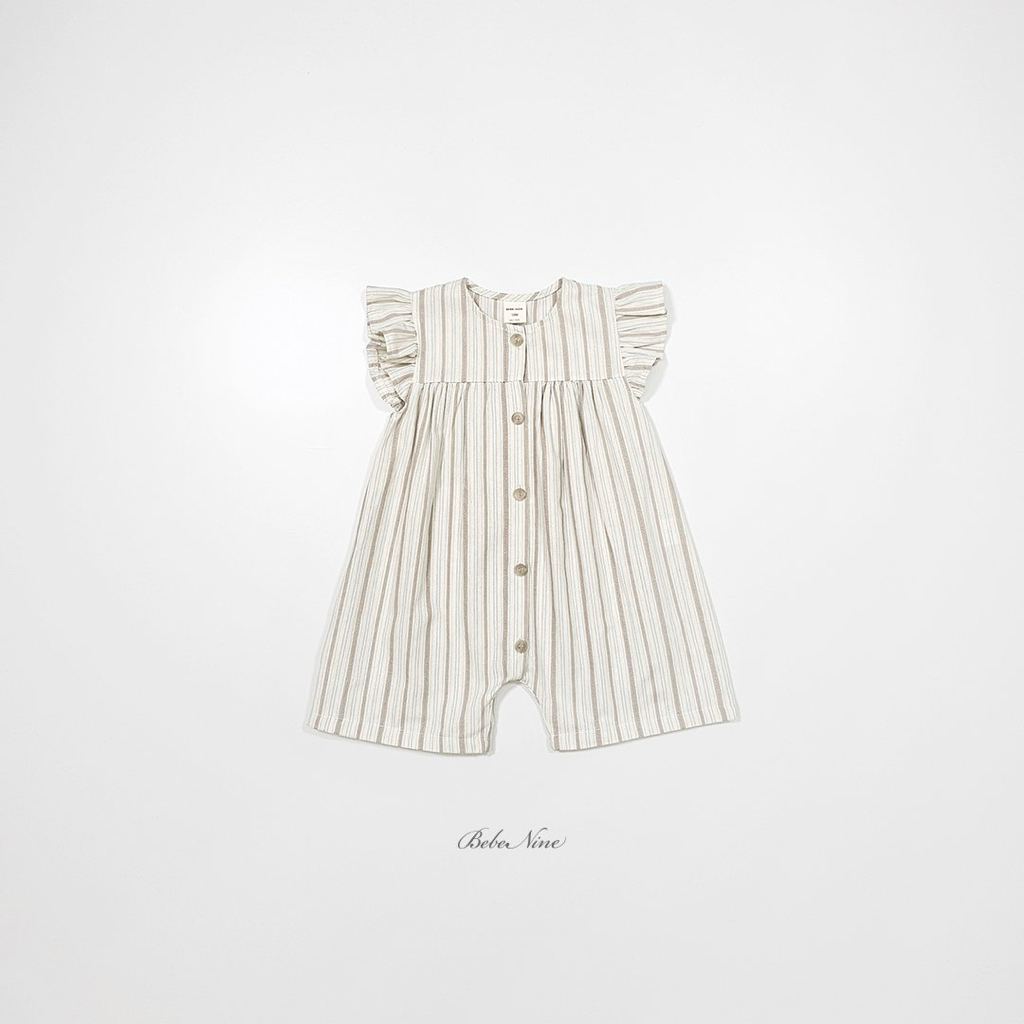 ☀️預訂 韓國直送☀️🇰🇷Bebenine兩色條紋荷葉邊袖純棉連身服