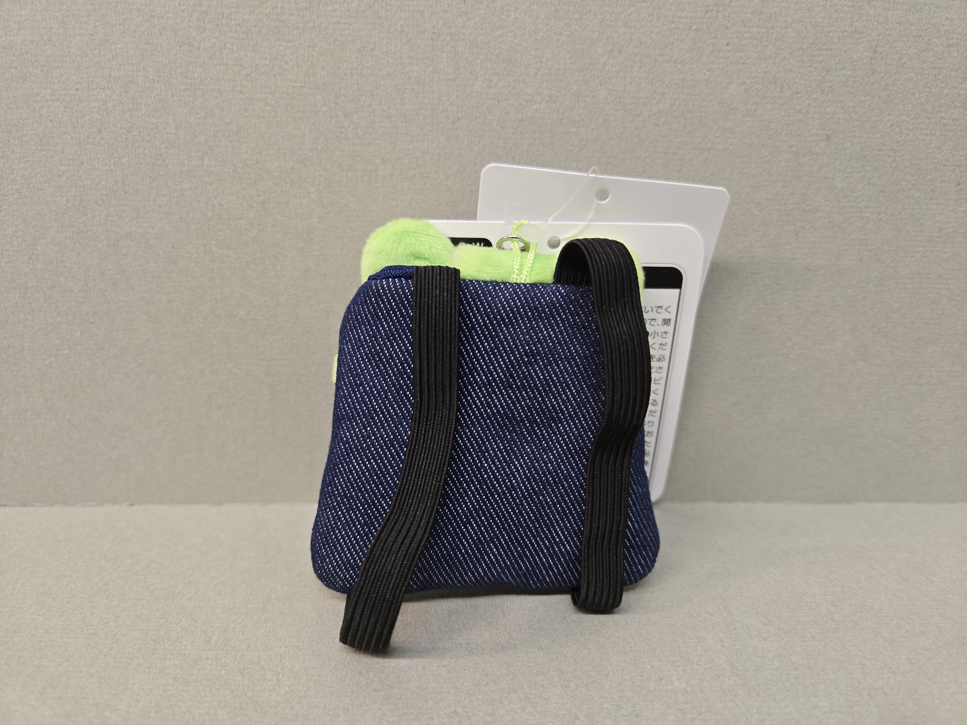 Pickles藍色牛仔布綠色青蛙頭背包掛飾(可以公仔用及人用掛飾）