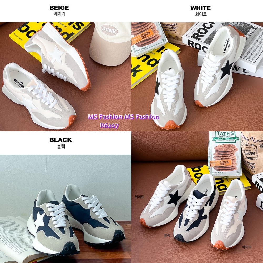 R6207 韓國🇰🇷拼色星星修腳sneakers