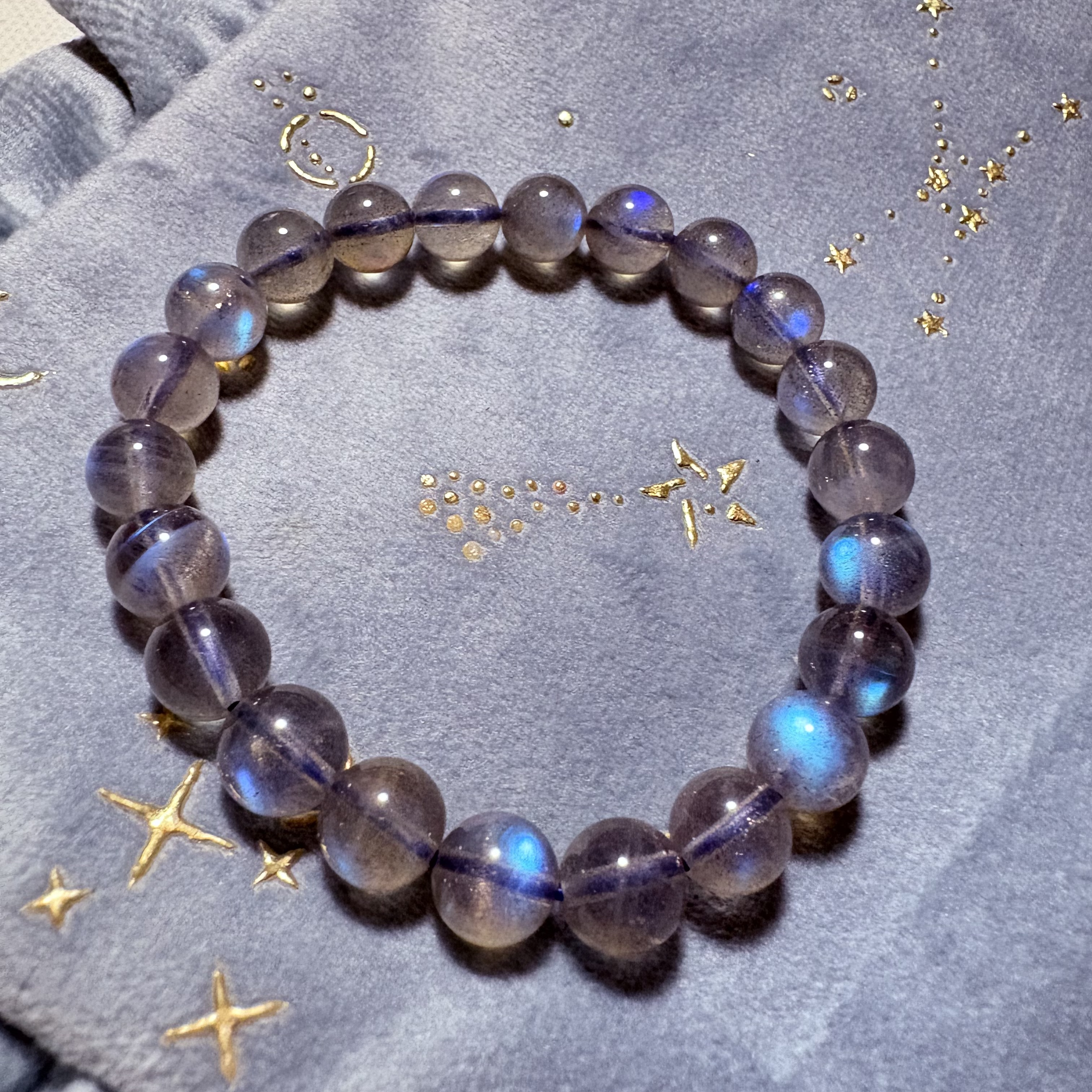 8.5mm藍光拉長石手串No.2674