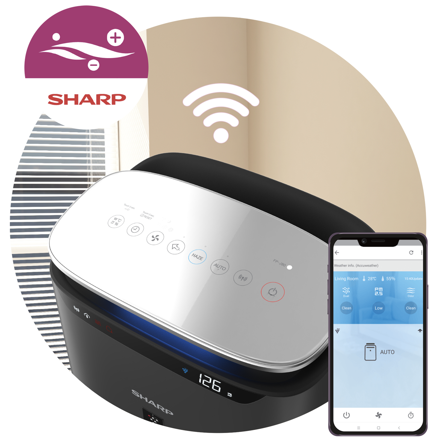 Sharp 62m³ Plasmacluster Air Purifier (FPJ80LH)