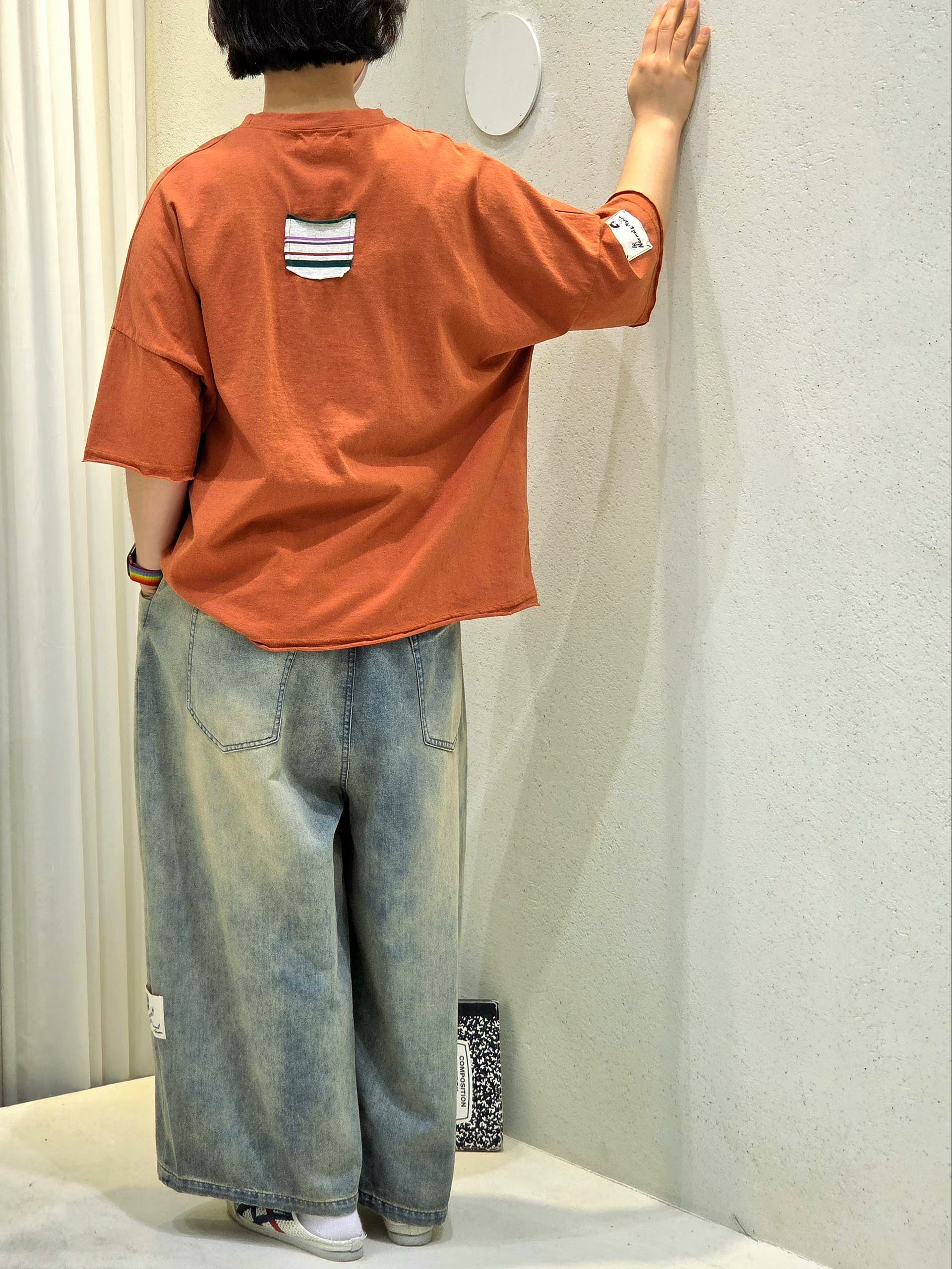 NO OX 彩條子小袋口tee