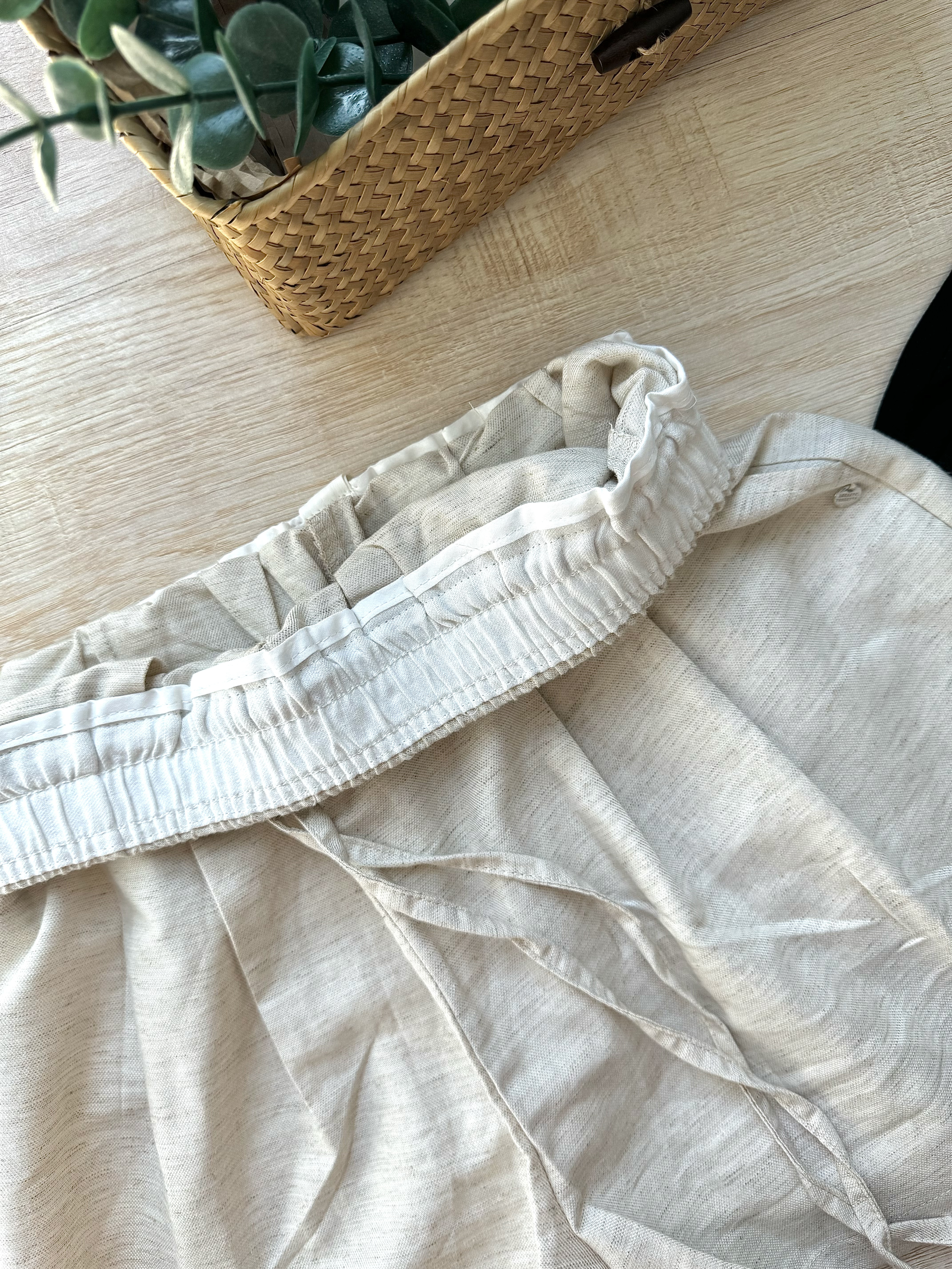 High Waist Cotton Linen Casual Short 韩系高腰棉麻休闲抽绳短裤 （ 5 Colors )