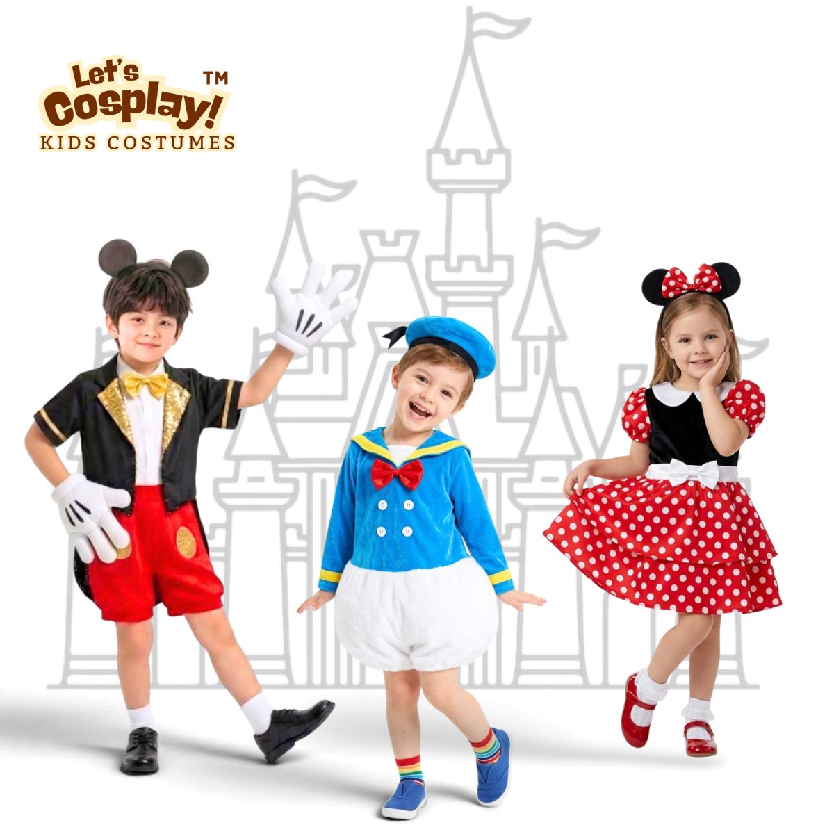 兒童米奇風格黑紅金禮服 迪士尼童話故事服裝 Mickey Mouse Costume｜Lets Cosplay 香港現貨｜COS1242