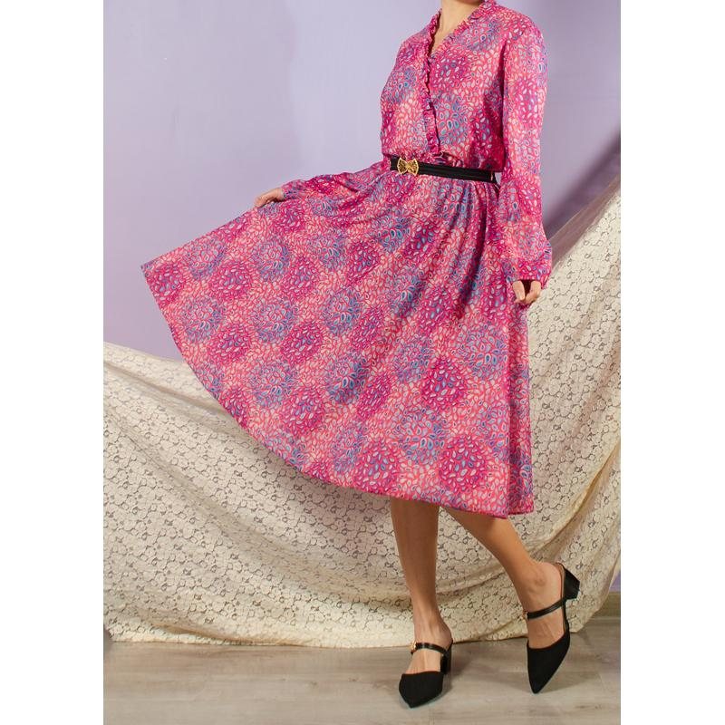 C.a. 1970s-80s Psychedelic Paisley Day Dress(MT1608-109)