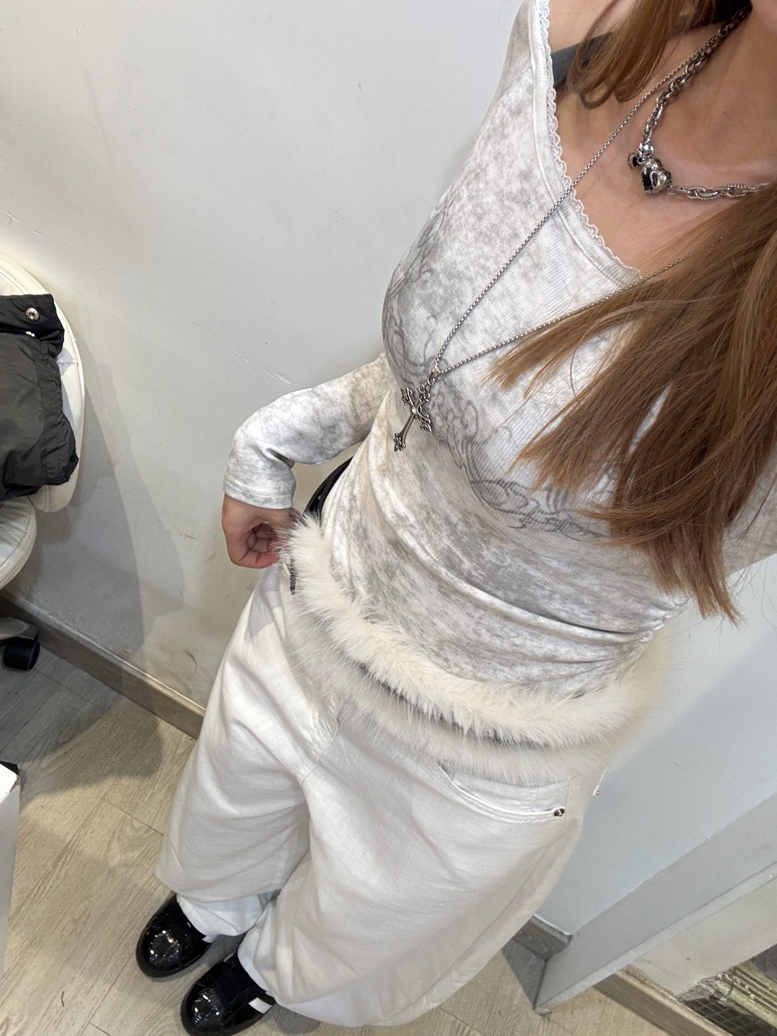 已售罄❌韓國Y2K型格假兩件修腰扎染top