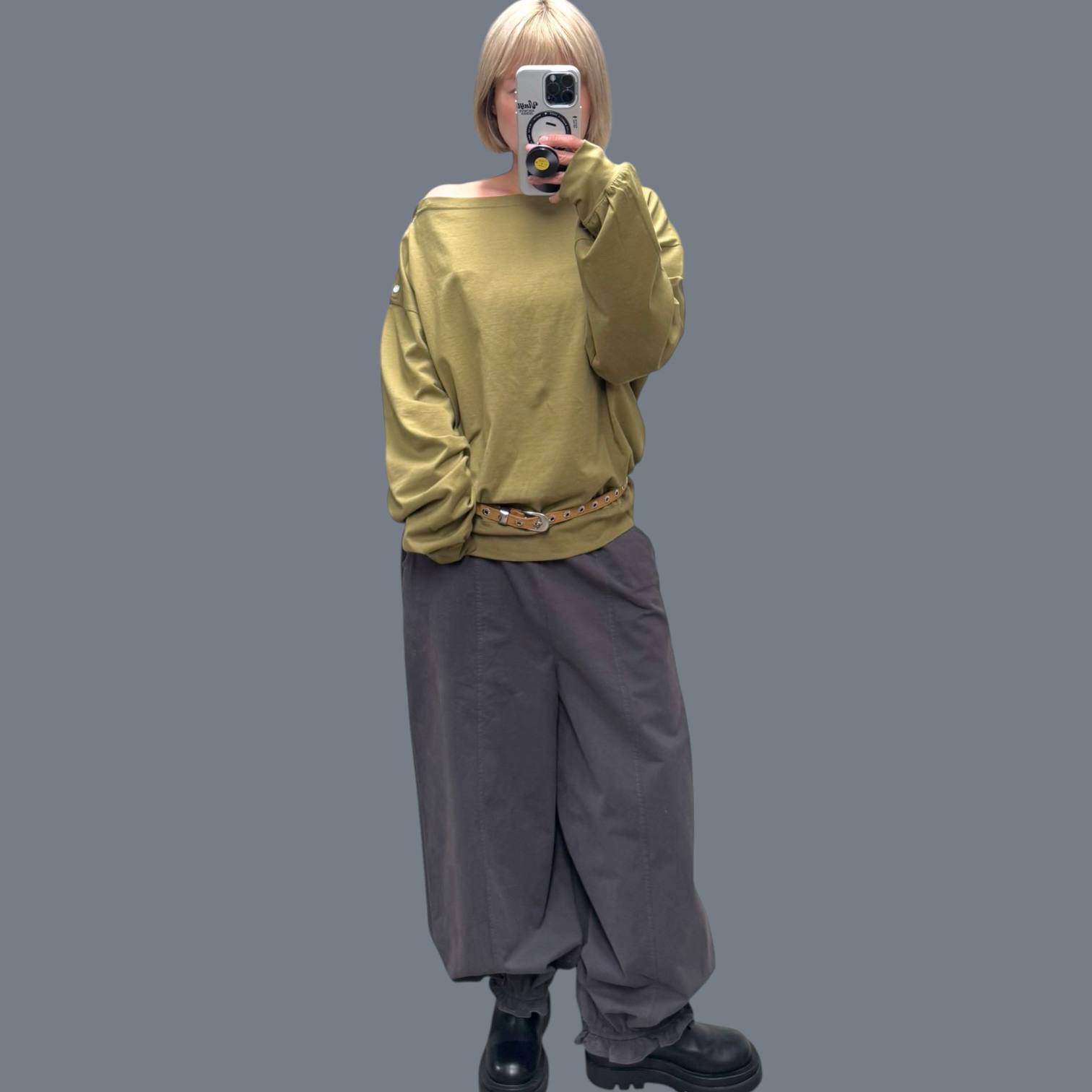 221540 斜膊有鈕長袖Tee