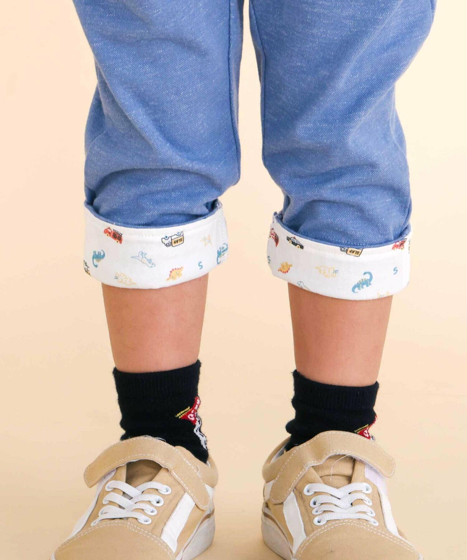 🆕【⭐訂購⭐】 🇯🇵日本直送🌀恐龍/汽車/太空圖案 捲褲腳 彈性七分褲［3款選］🌀[ELBA-0198][260308]