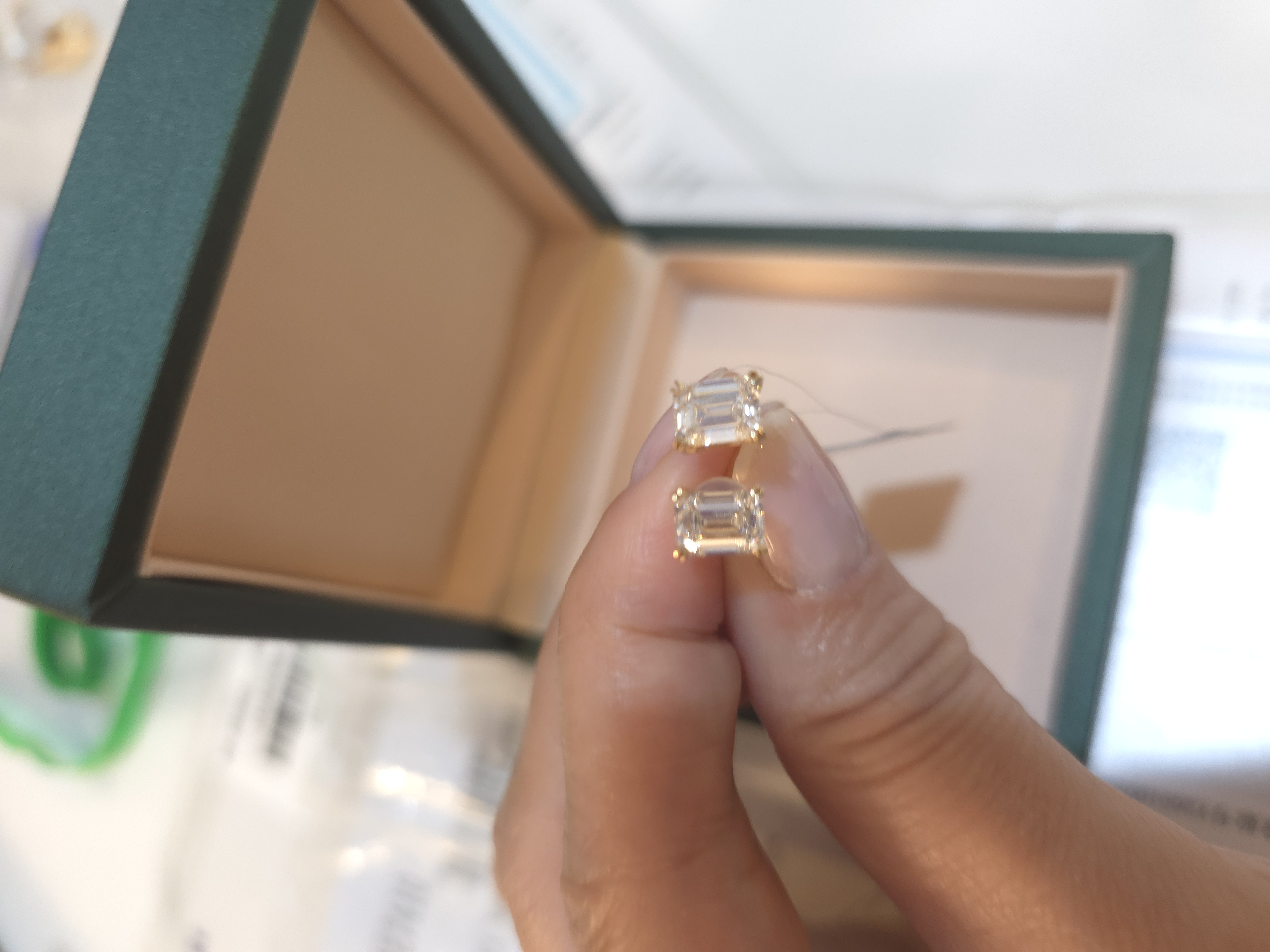 18K 培育鑽石耳環 D2.08 G0.914 E/VVS2