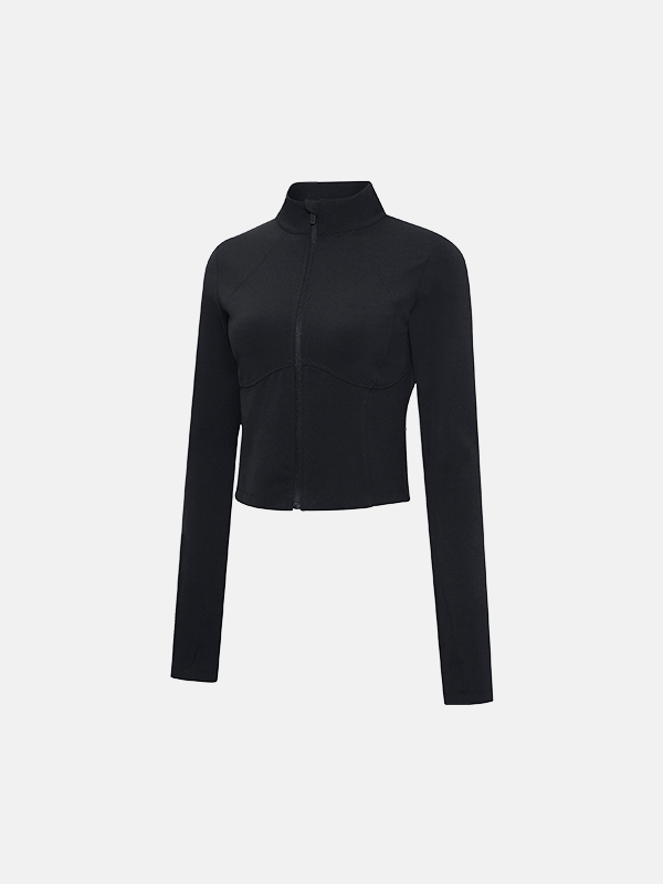 【韓系公主線企領外套】預購_Compression Core Fit Crop Zip-up by Grandeline