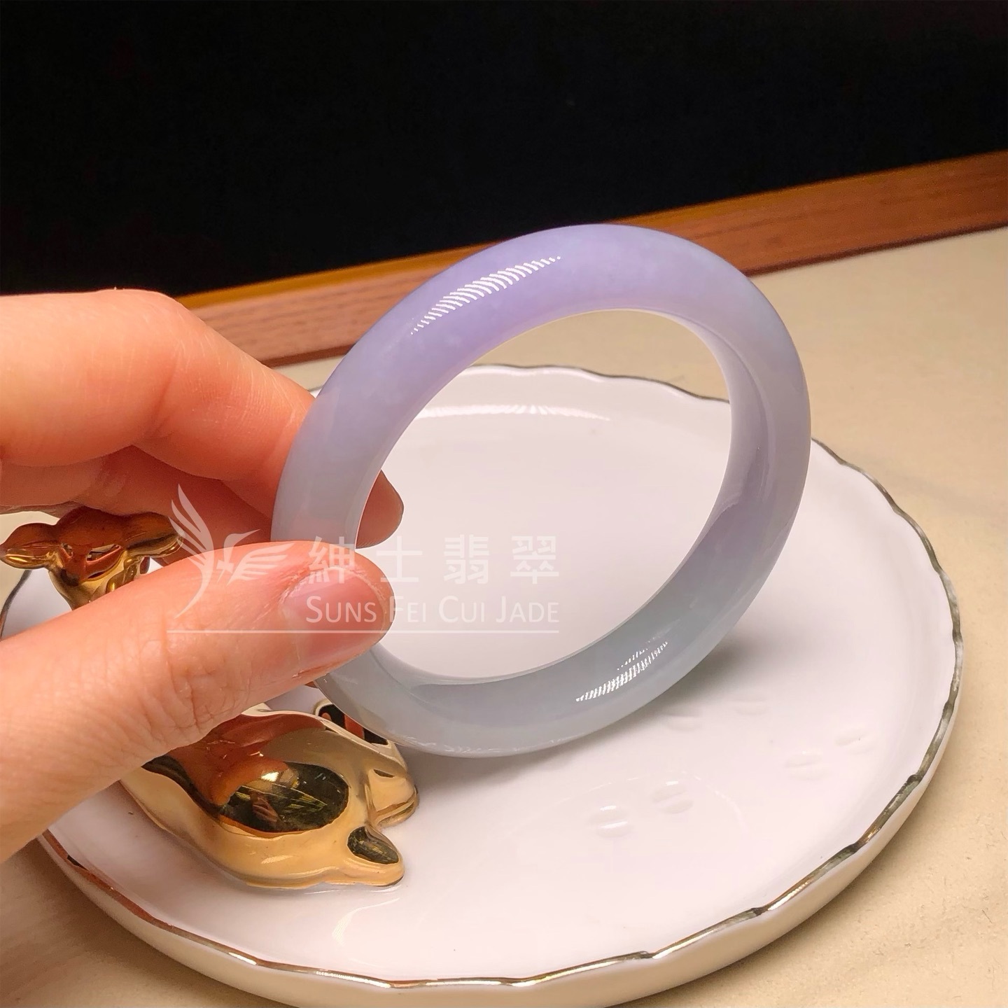 會卡水翻沙茄紫春彩福鐲55.5mm