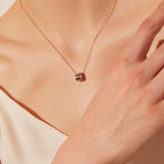 DIDIER DUBOT Dual DD 玫瑰金頸鏈 (JDRNR3S574S)