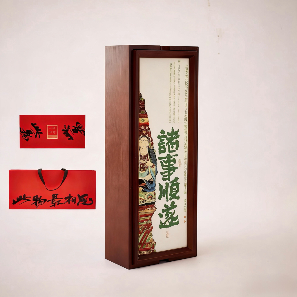 【日日生财·诸事顺遂·万事如意】实用创意相框摆件茶叶礼盒敦煌设计系列国风装饰礼品