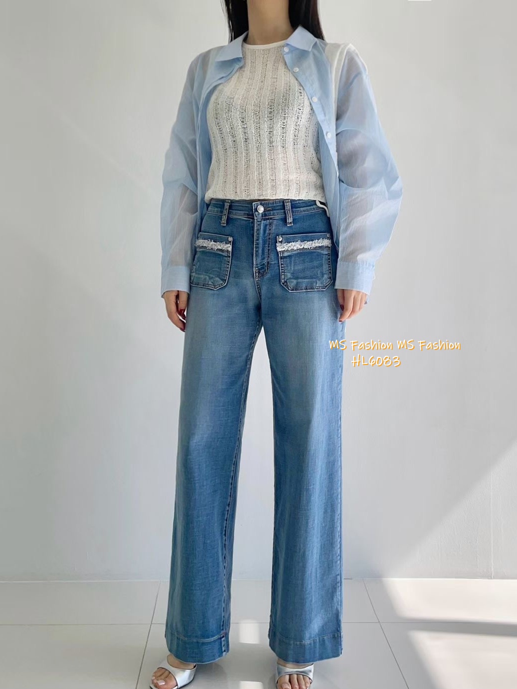 HL6083 韓國🌼Howluk前兩袋裝飾闊筒牛