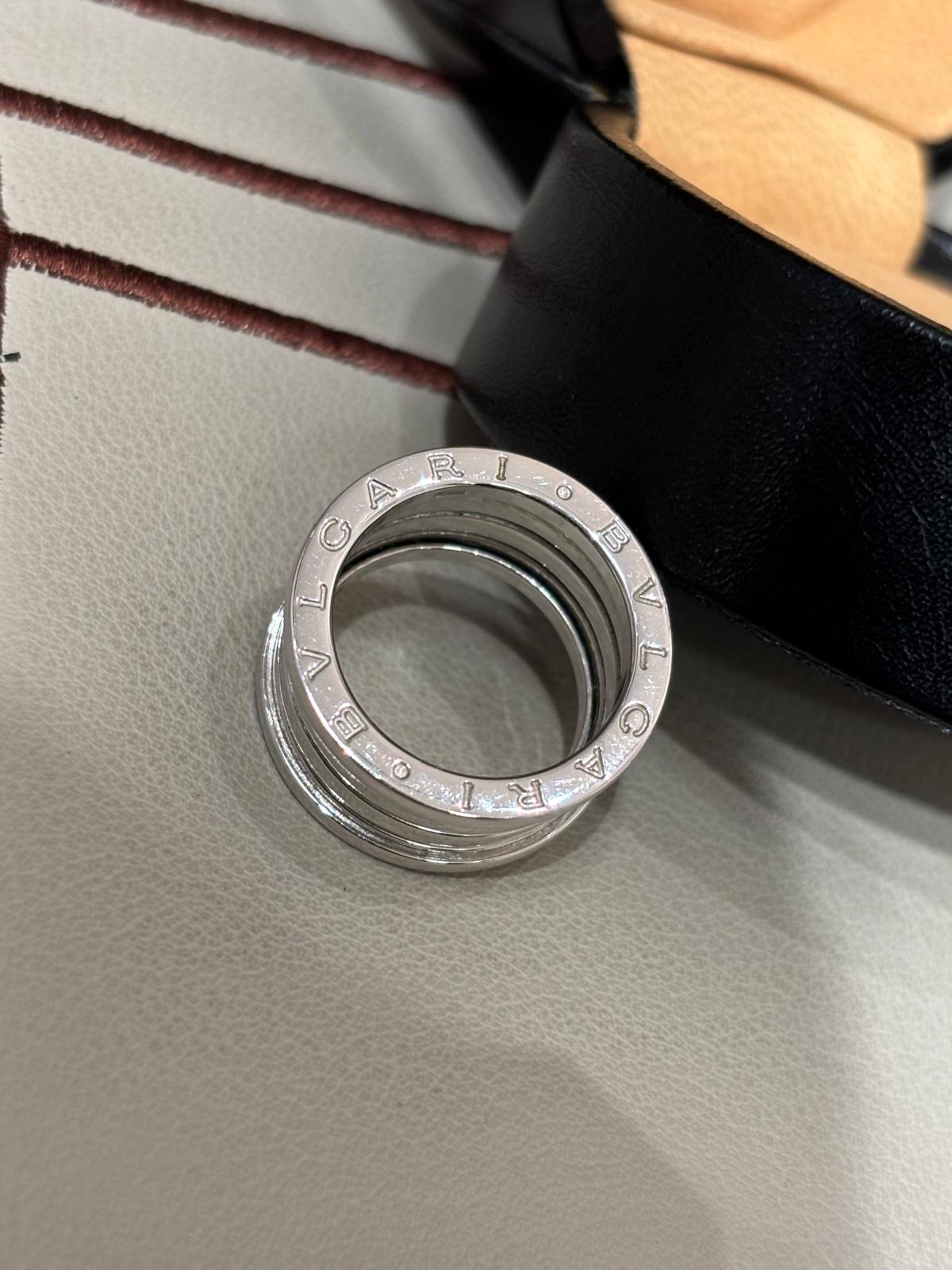 Bvlgari 18K White Gold B.Zero Three-Brand Ring 100%Authentic, 98%New ✅Box