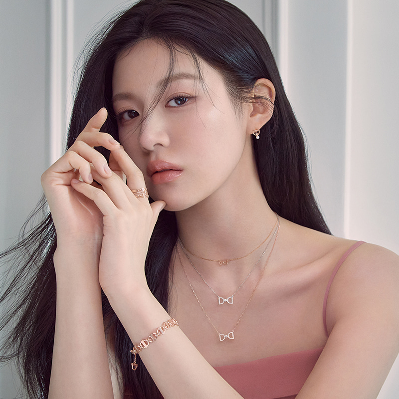 DIDIER DUBOT Miss Doux 14K玫瑰金鑽石頸鏈 (JDRNRXF404S)