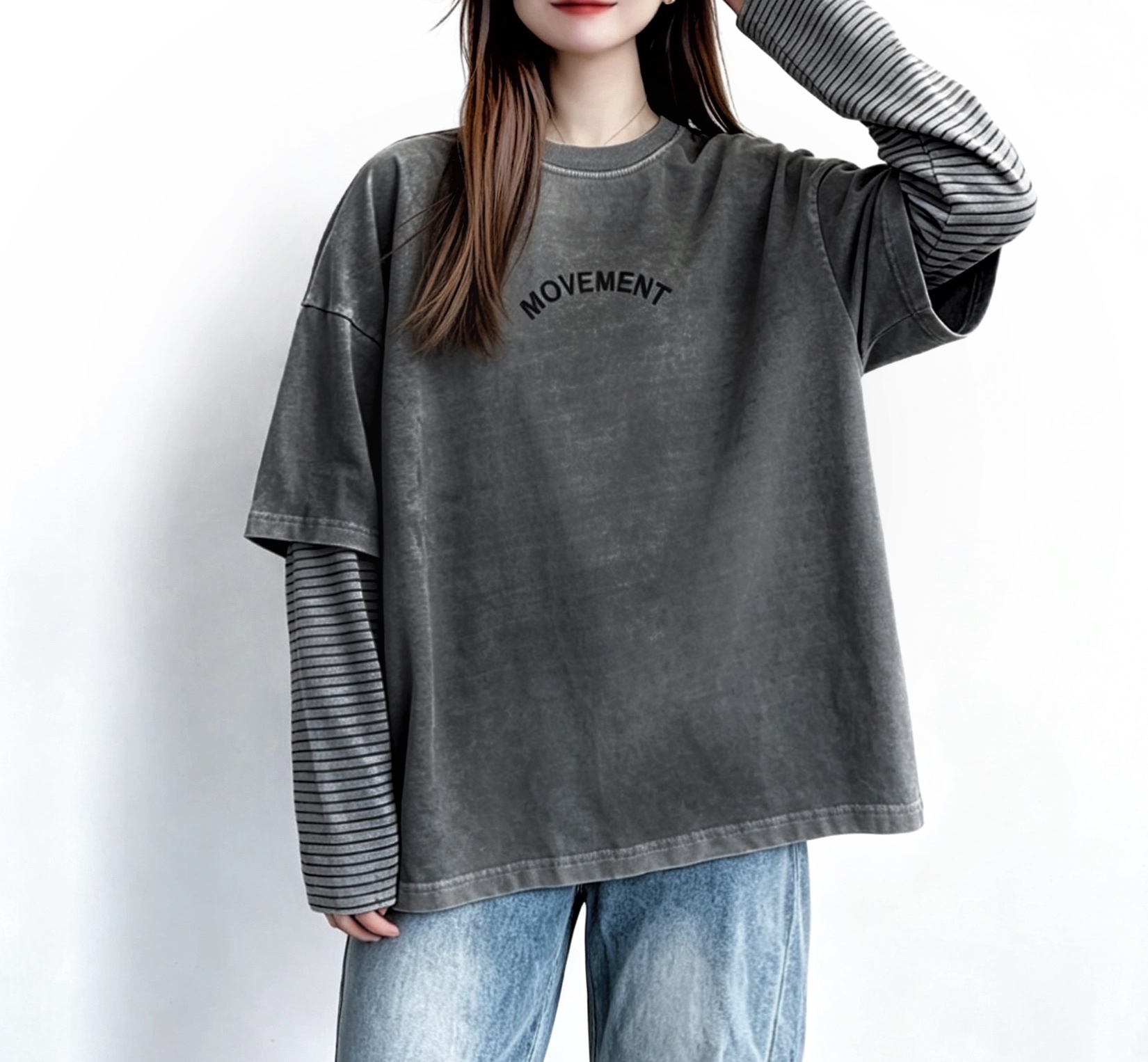  🍂初秋預訂✅ 假兩件英文字Tee