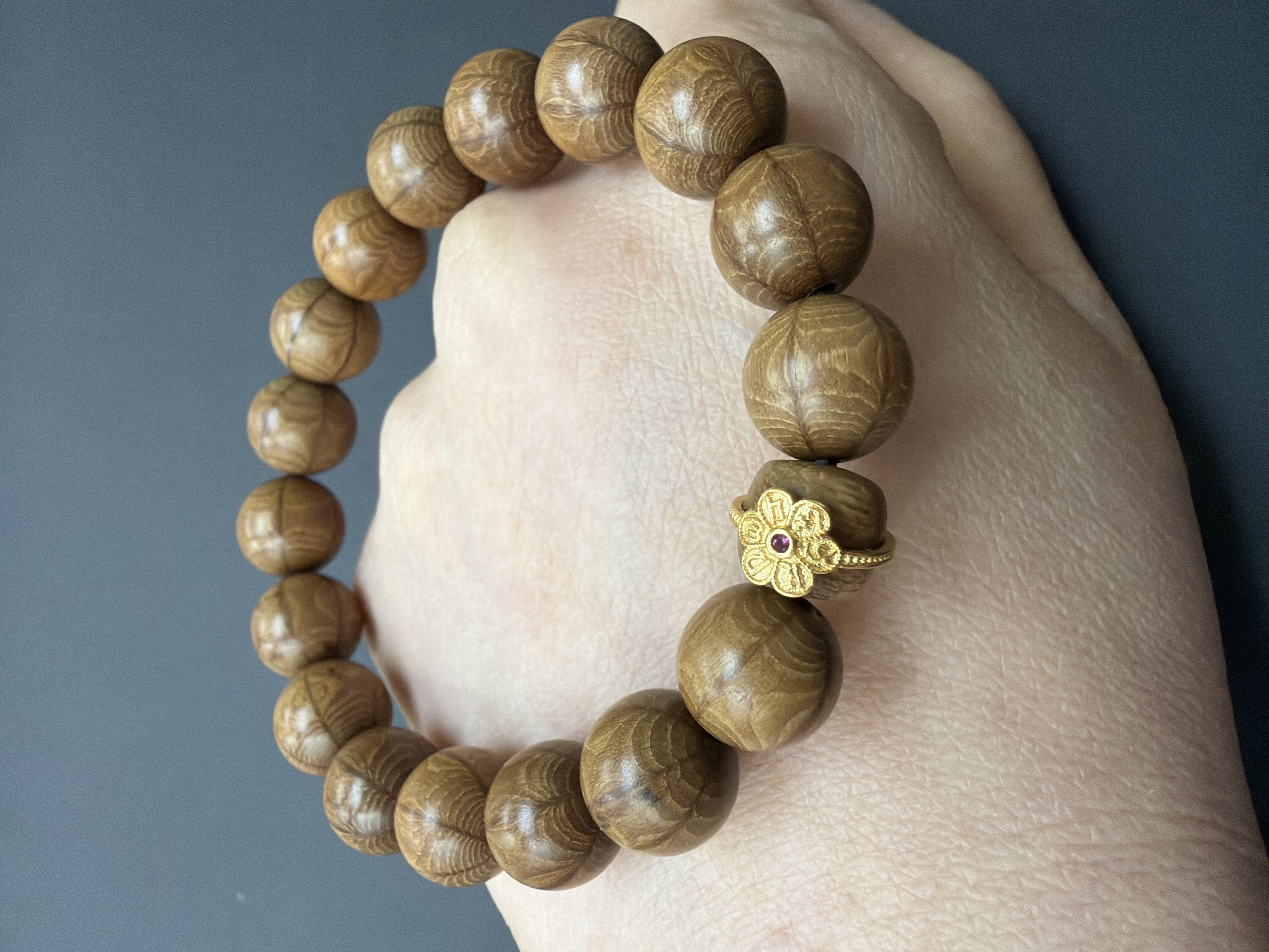 10mm 五台山六道木手串 配：六字大明咒