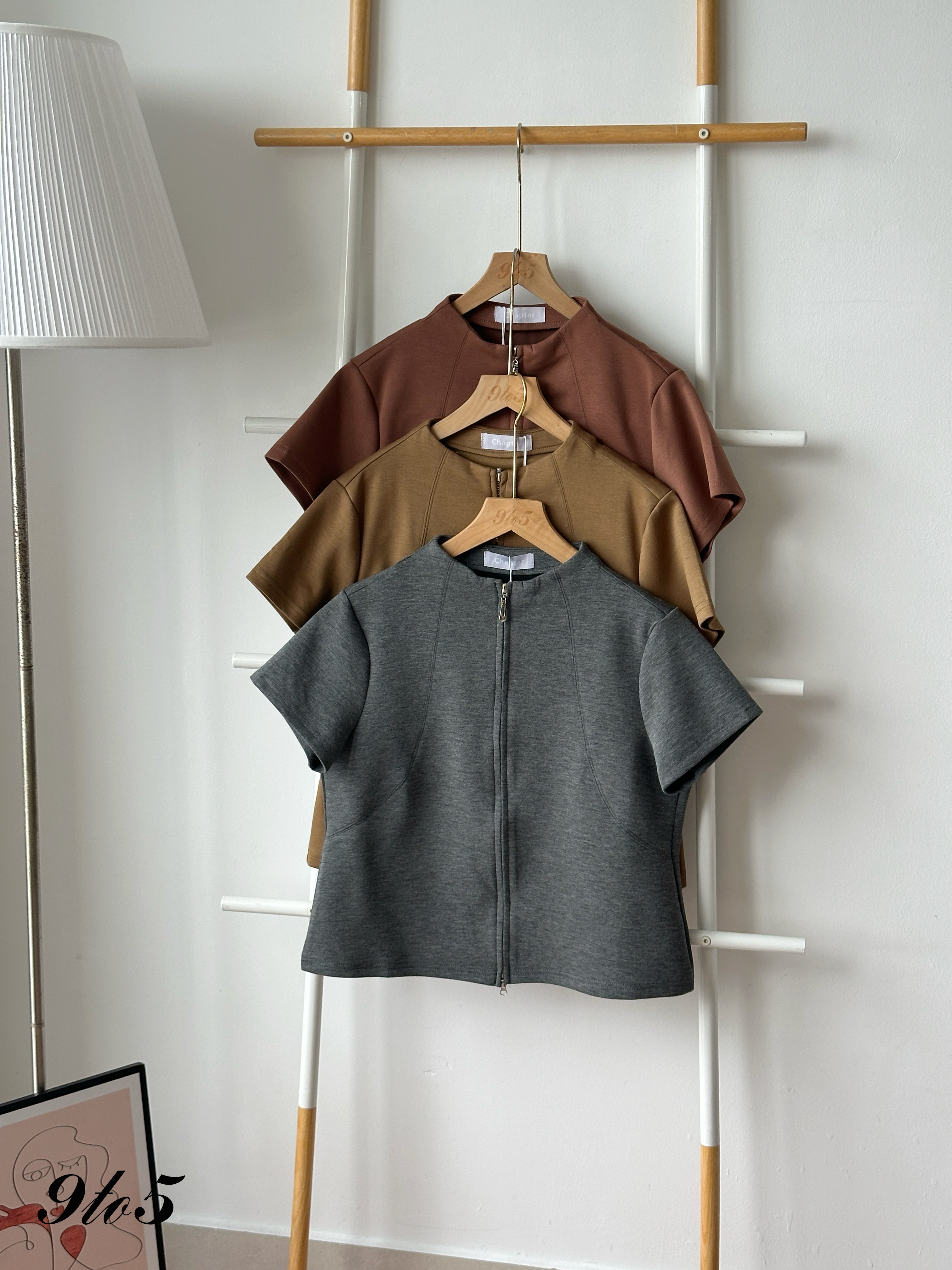 T4372 Mock Neck Zipped Up Top - 3 Colors
