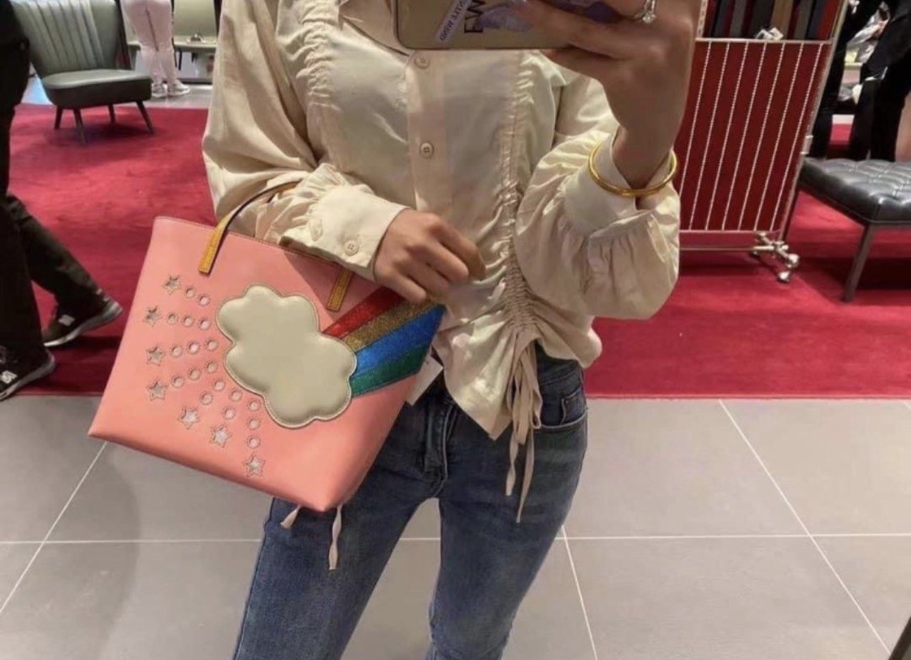 Gucci Kids 粉色雲彩星光手提包