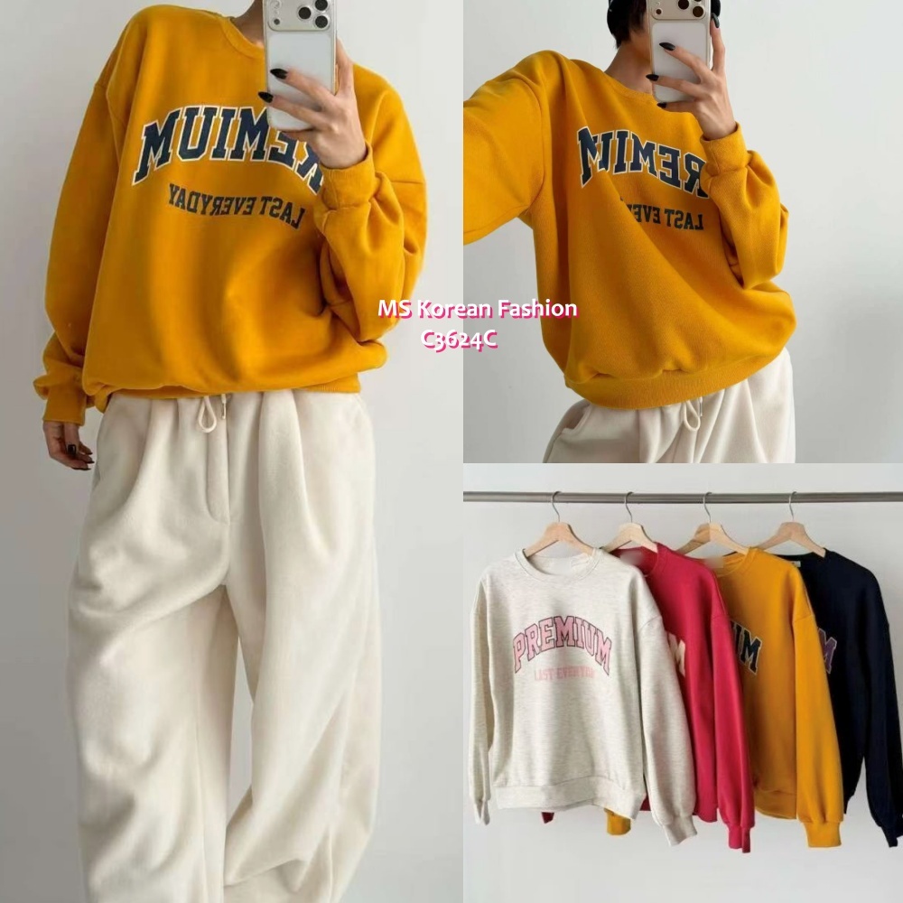 C3624 韓國🇰🇷靚色毛底衛衣