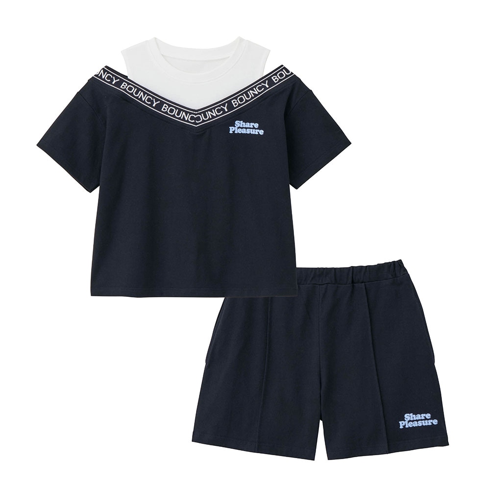 🆕【⭐訂購⭐】🌀 🇯🇵 日本直送 GITA 疊層式 露肩Tee+短褲 套裝［2款選］🌀 [ELDA-0057][260507]