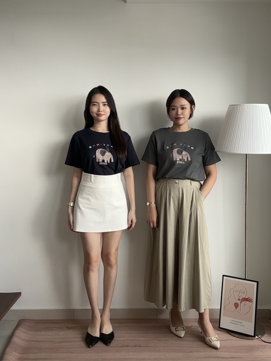 T4328 Elephant Printed Tee - 3 Colors 