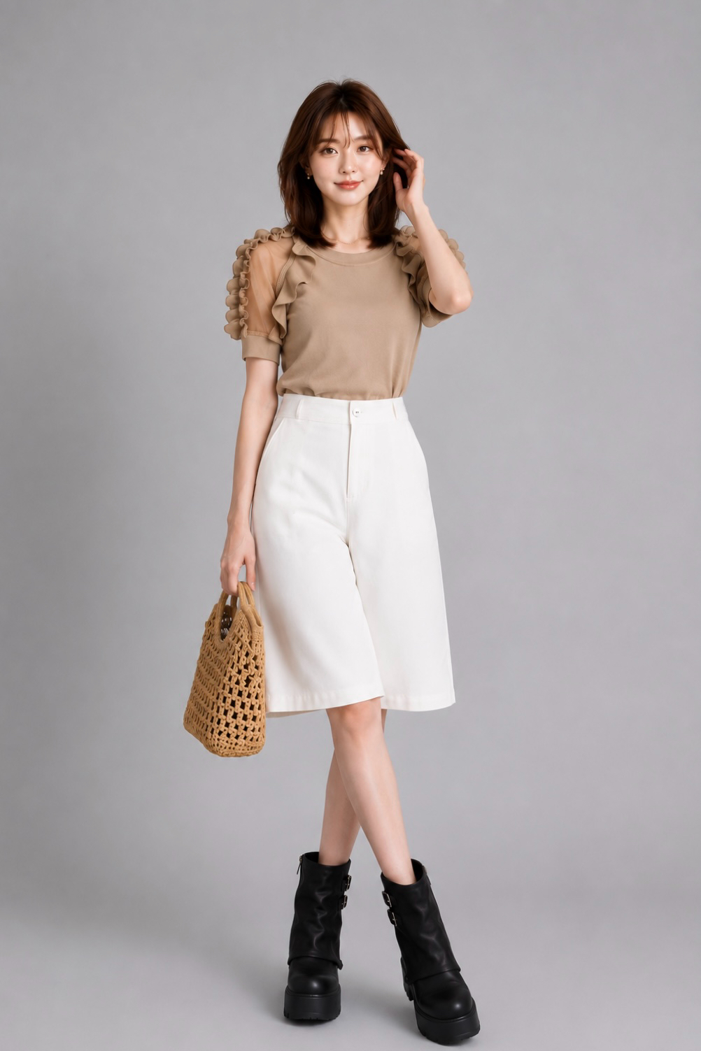 985679 Valerie Tailored Wide-Leg Culotte Pants