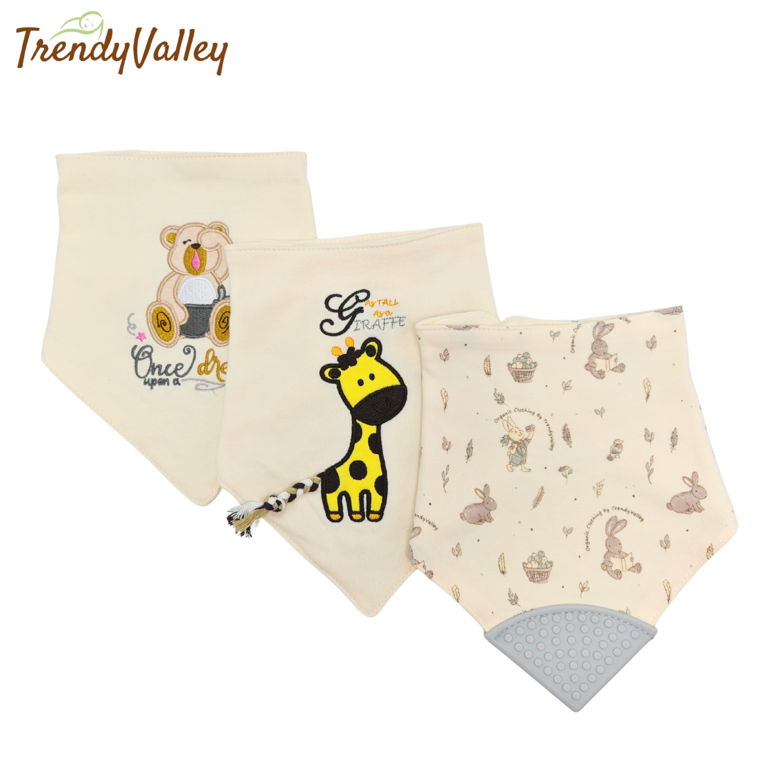 Trendyvalley Organic Cotton Baby Bibs 3 New Design