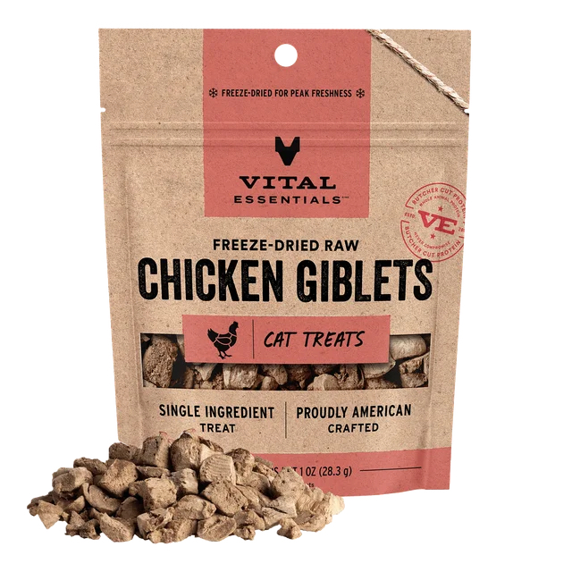 VITAL ESSENTIALS 貓用凍乾小食（雞內臟粒） 1Oz