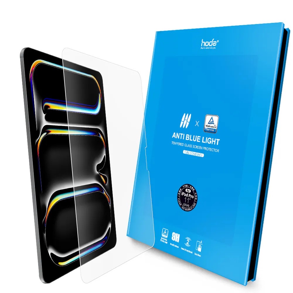 Hoda iPad抗藍光玻璃保護貼 (德國萊因TÜV RPF20認證)