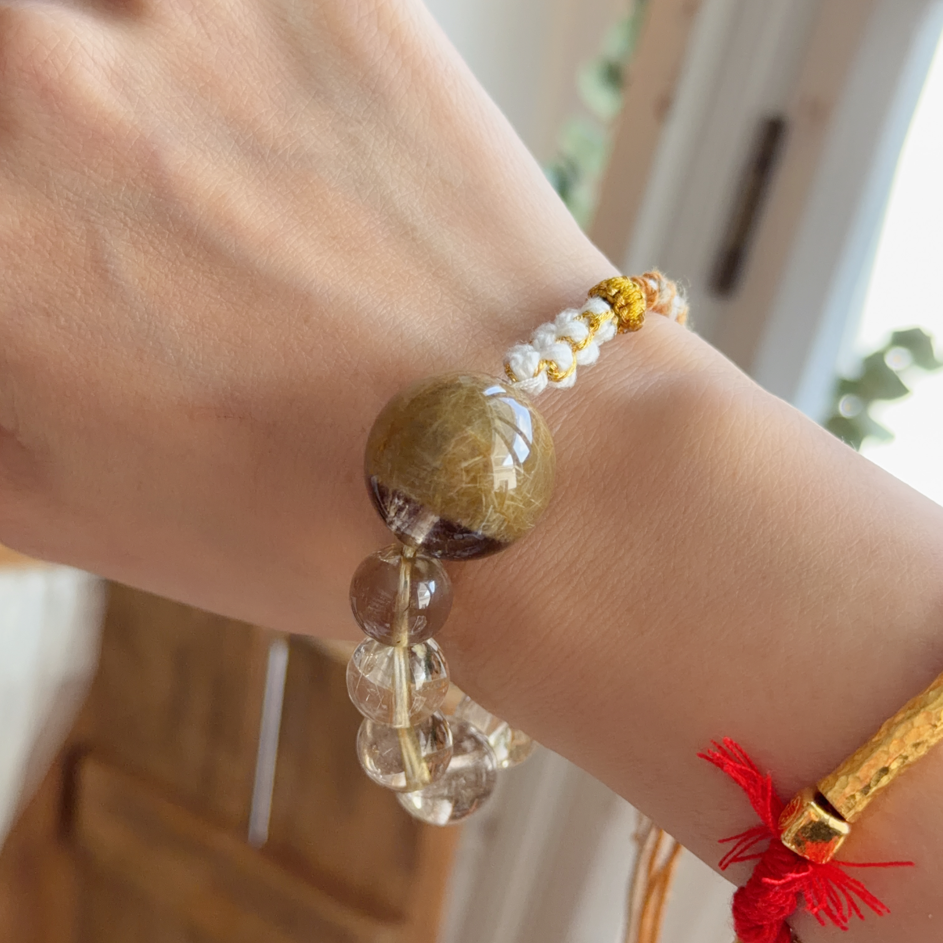 金髮晶+銀髮晶襯手绳