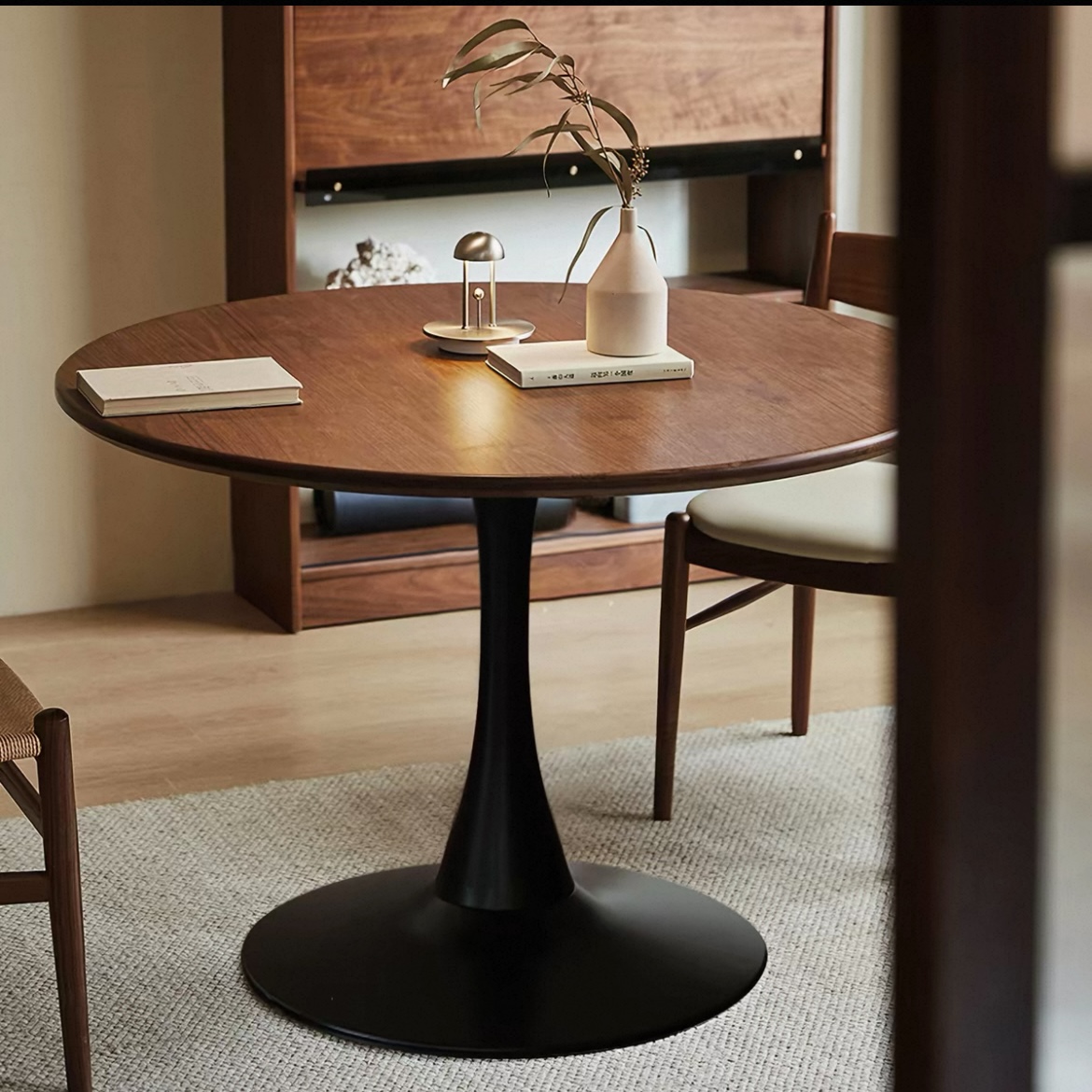 實木中復古圓形餐枱椅組合 北歐風 客廳陽台咖啡茶幾 細單位家用 Dining table