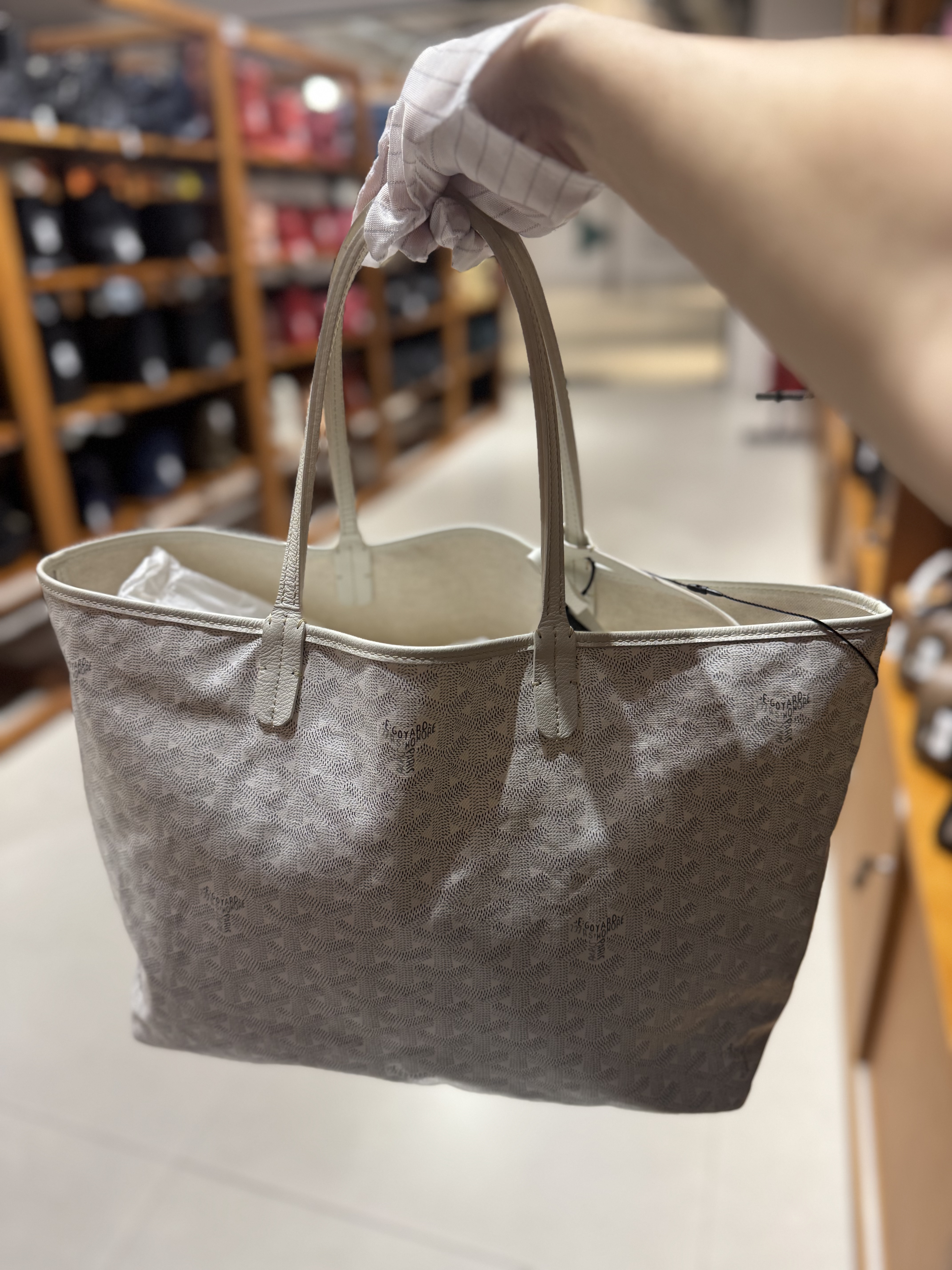 Unused-Goyard St Louis Tote PM-White