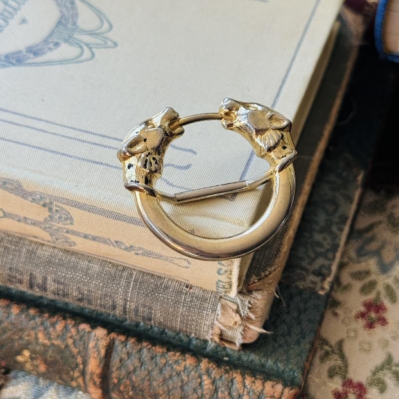 Vintage MALKA PARIS Made in France Leopard Scarf Ring