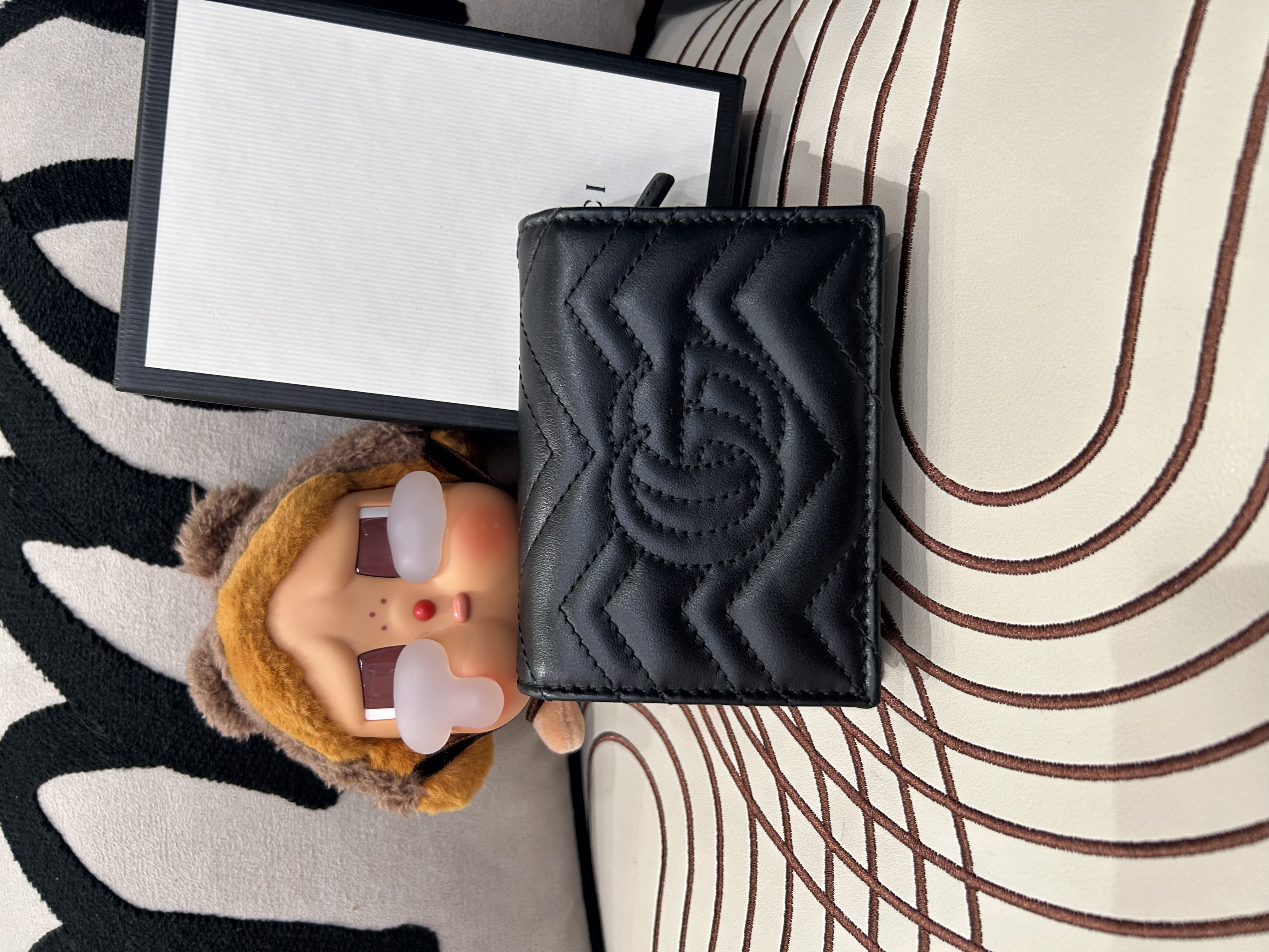 Gucci gg marmont wallet 黑色牛皮金扣 100%Authentic ,99%new✅box