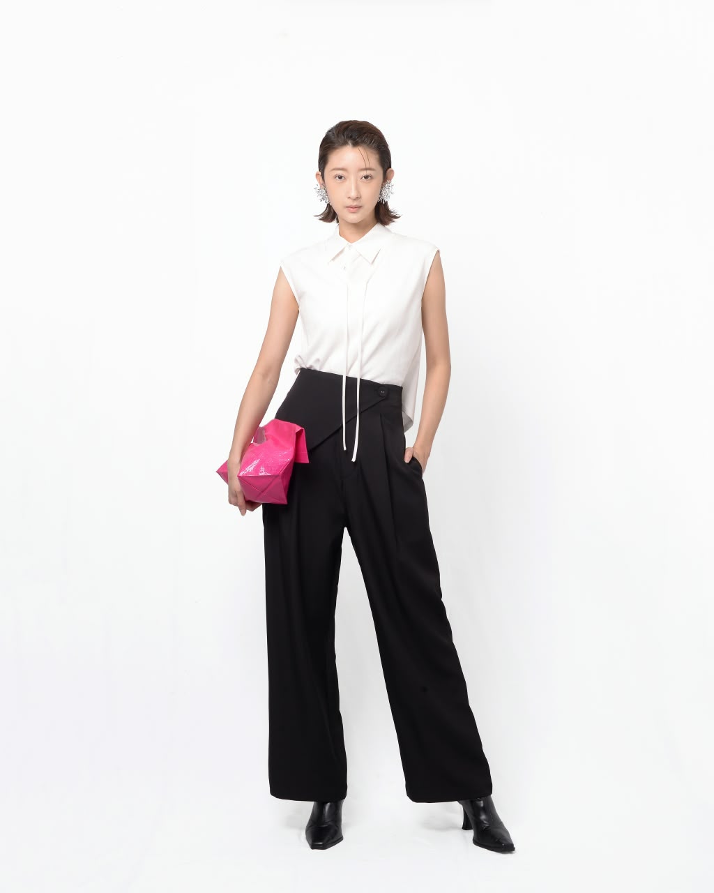 VIL-T2721 ASYMMETRIC KNIT TOP