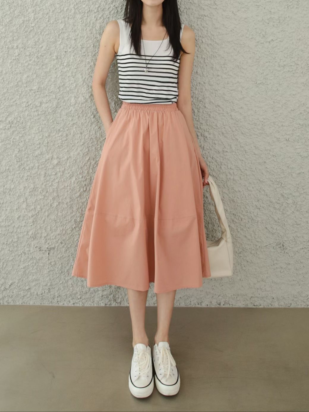 Dw034春季麻質長裙