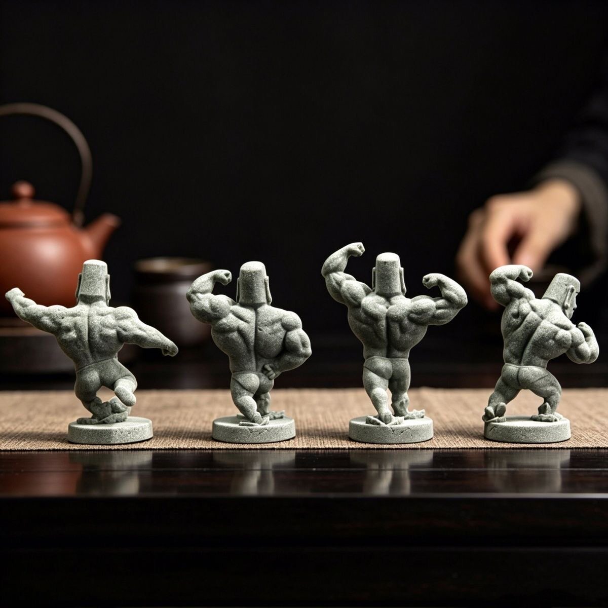 🗿史上最捲的石像！猛男摩艾軍團，無聲激勵你的每一組重訓💪