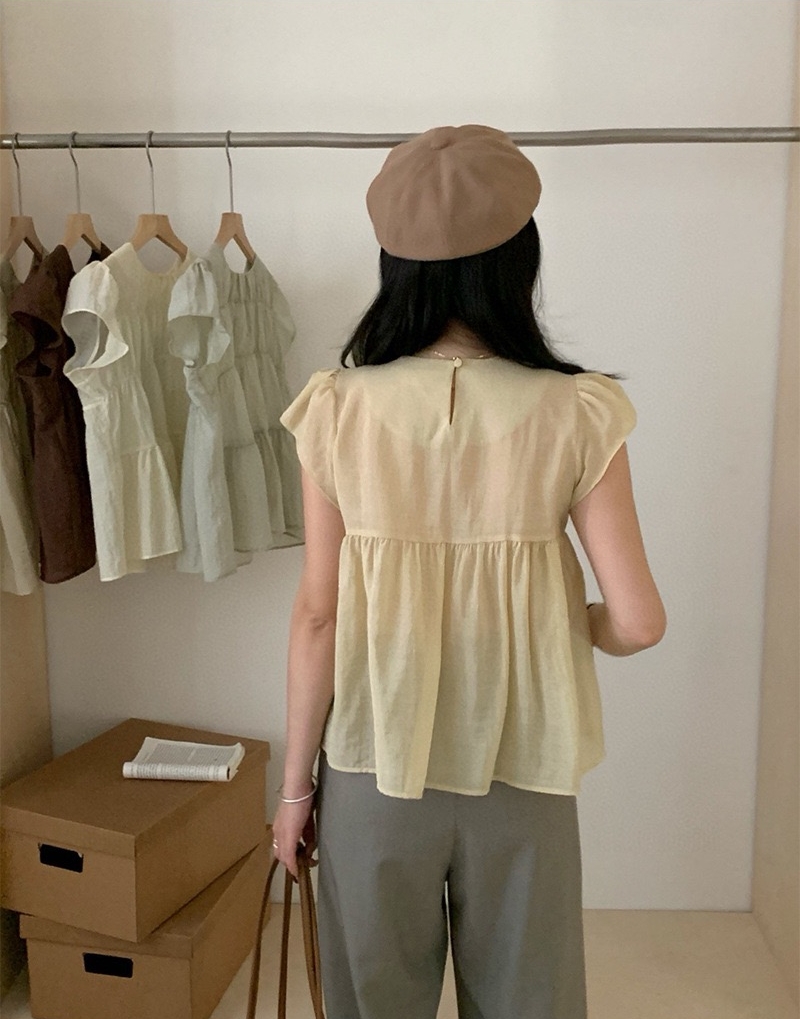 Oni Style Ruffle Blouse 韩系小衫 （ 4 colour ）